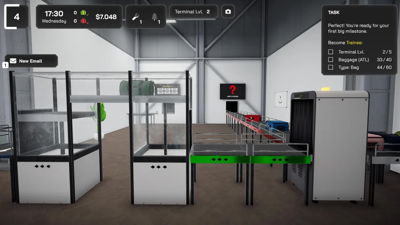 Airport Baggage Simulator — in-game combat moment