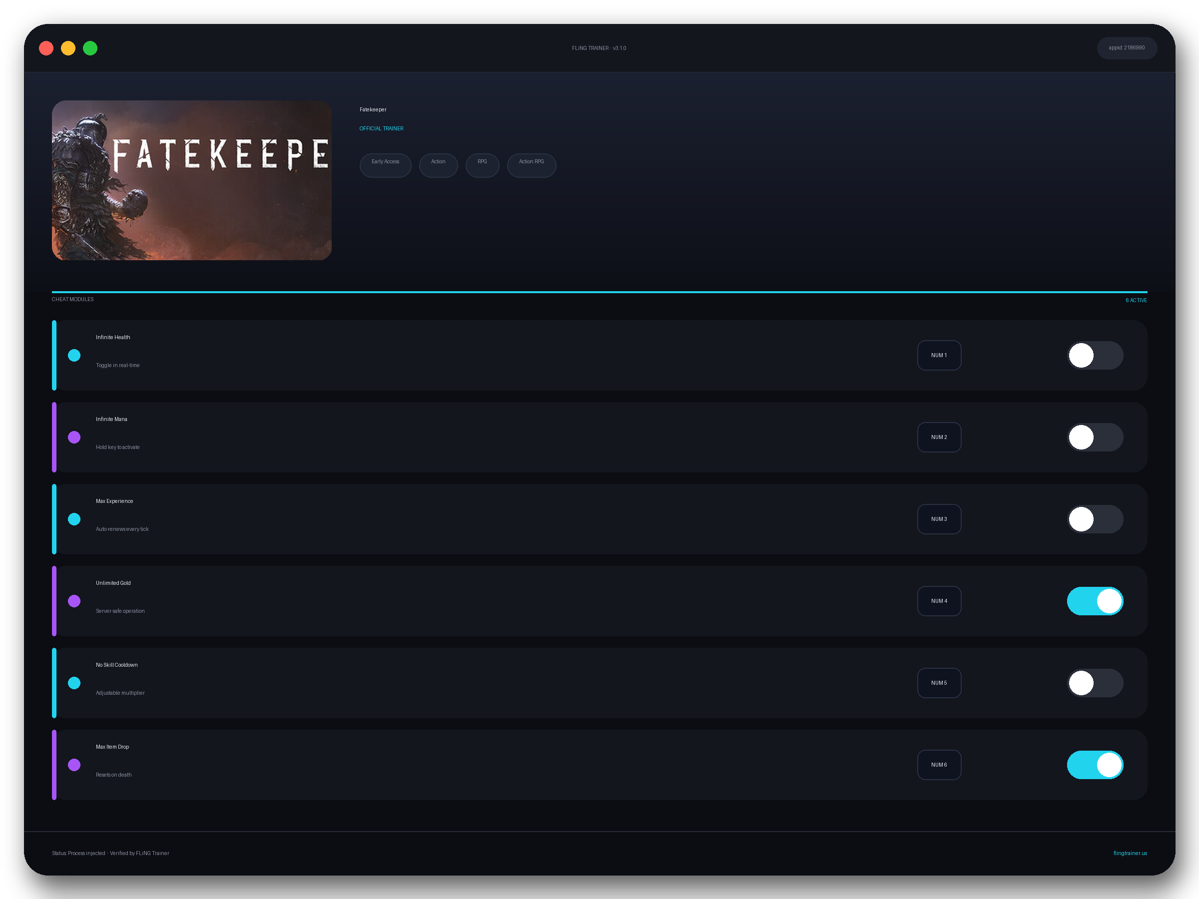 Fatekeeper Trainer interface
