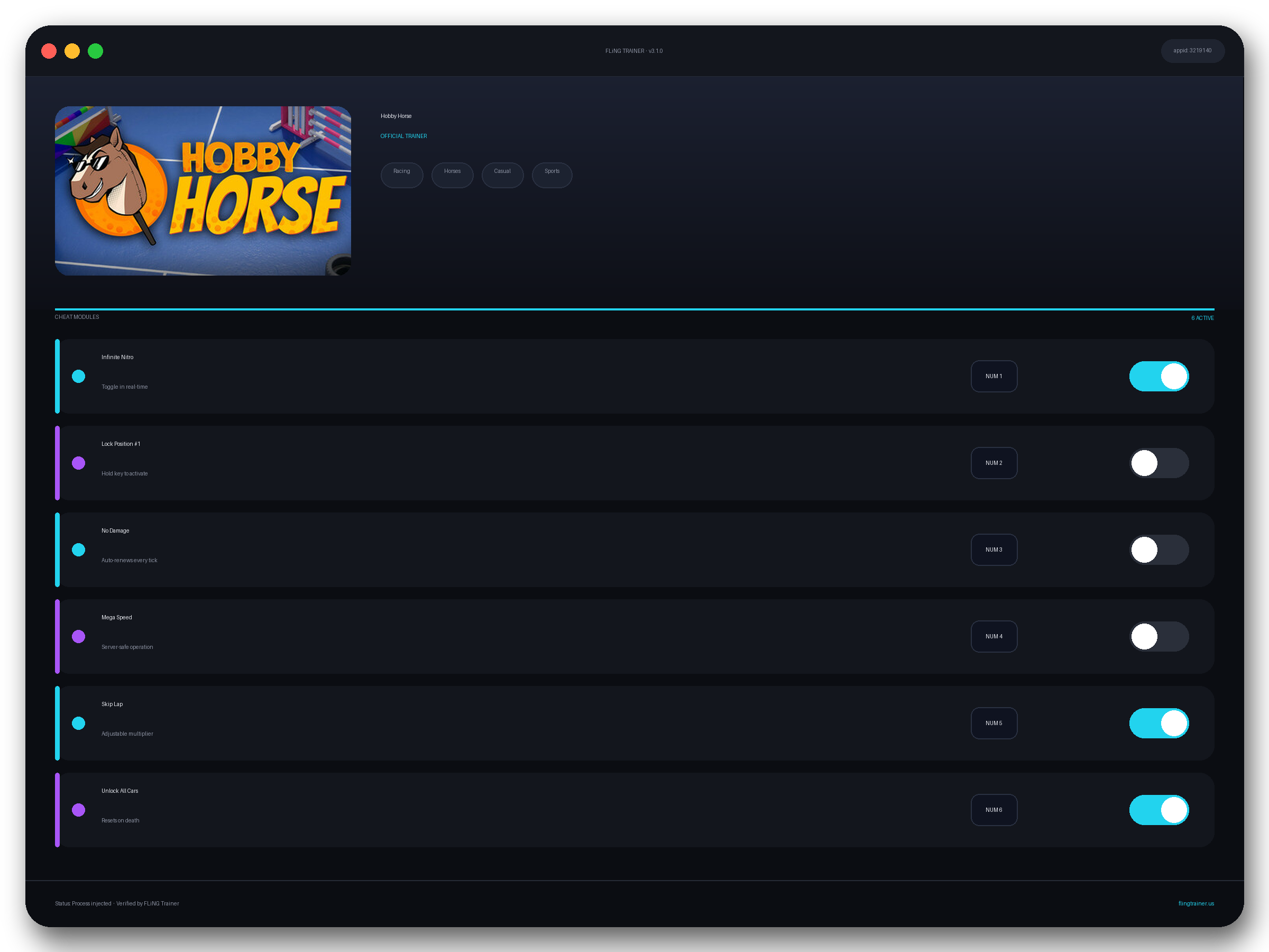 Hobby Horse Trainer interface