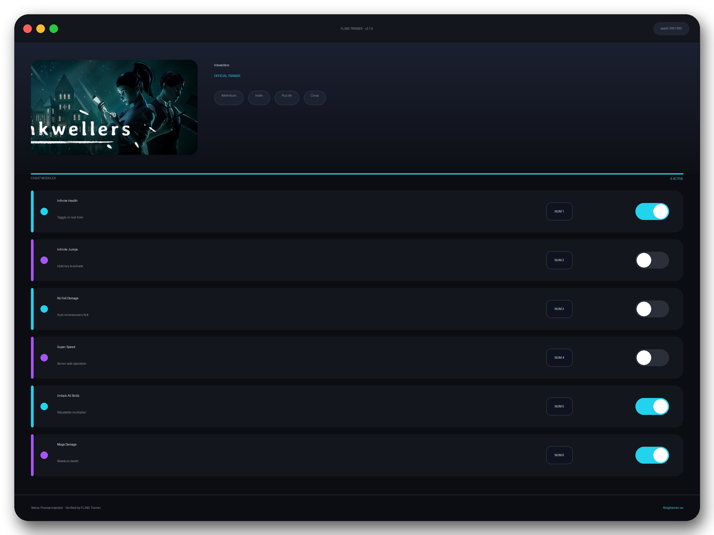 Inkwellers Trainer interface