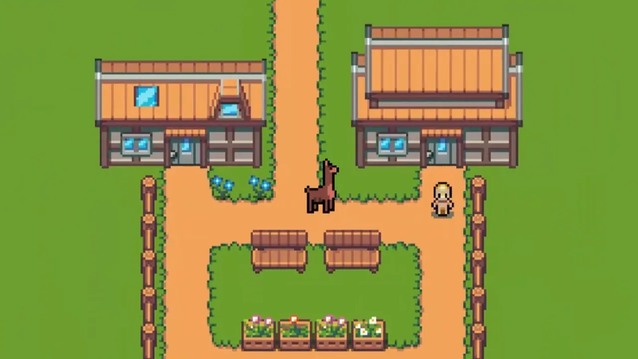 LlamaRPG: Farm to Fable — in-game combat moment
