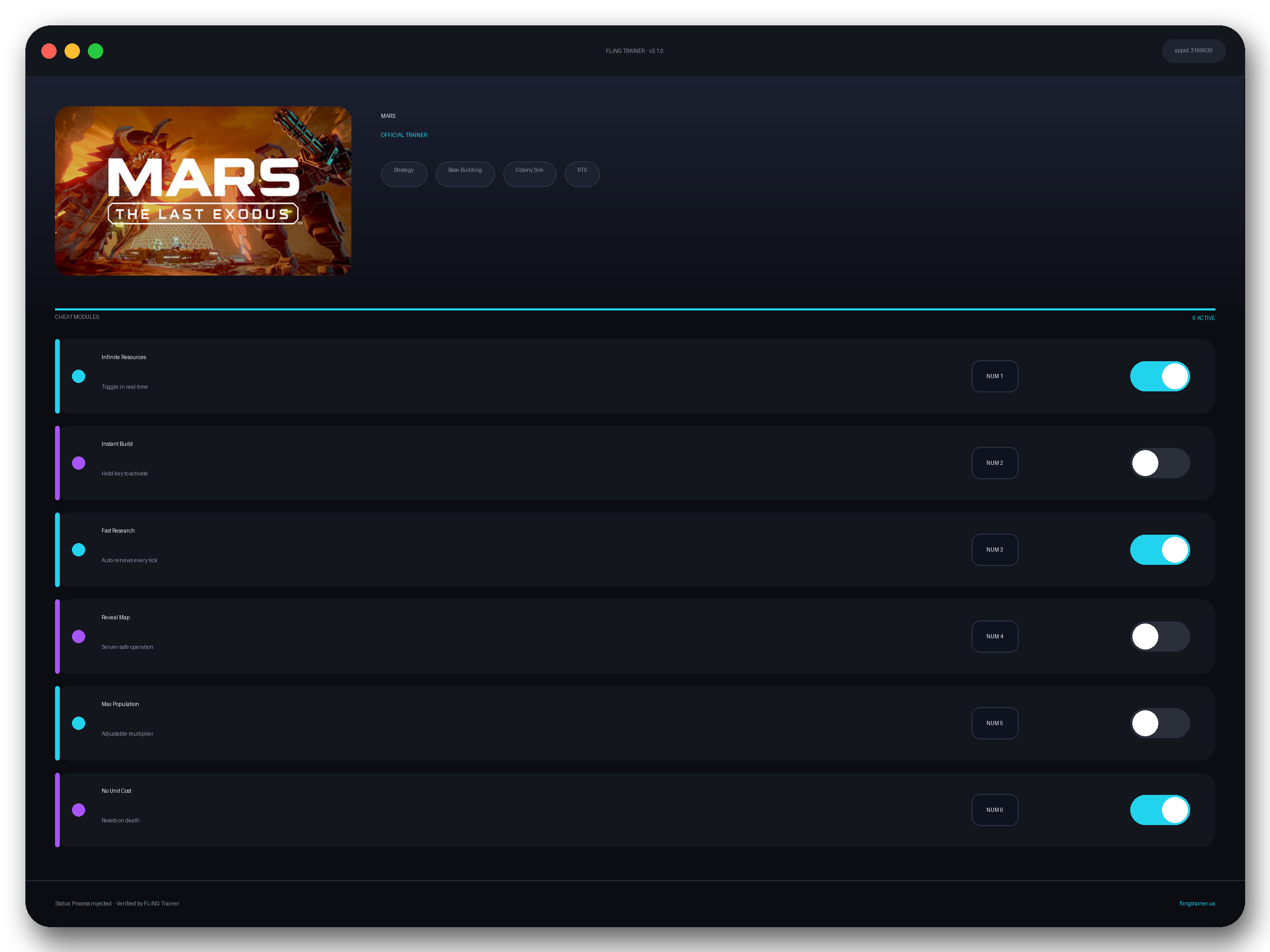 MARS Trainer interface