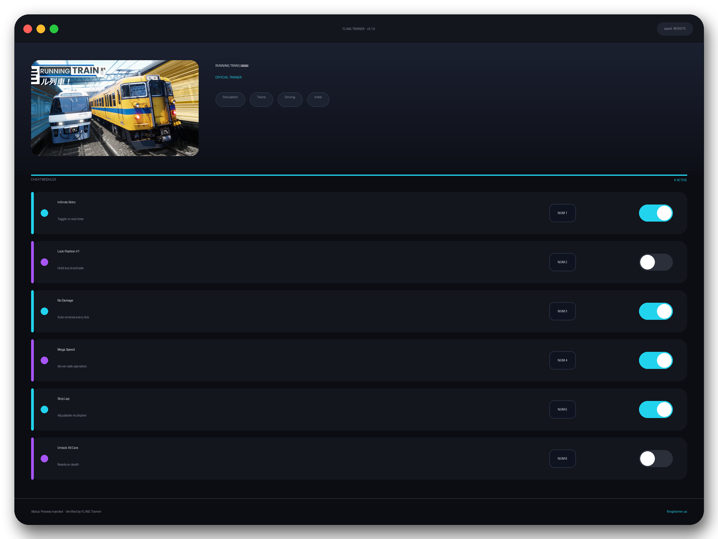 RUNNING TRAIN | 走ル列車！ Trainer interface