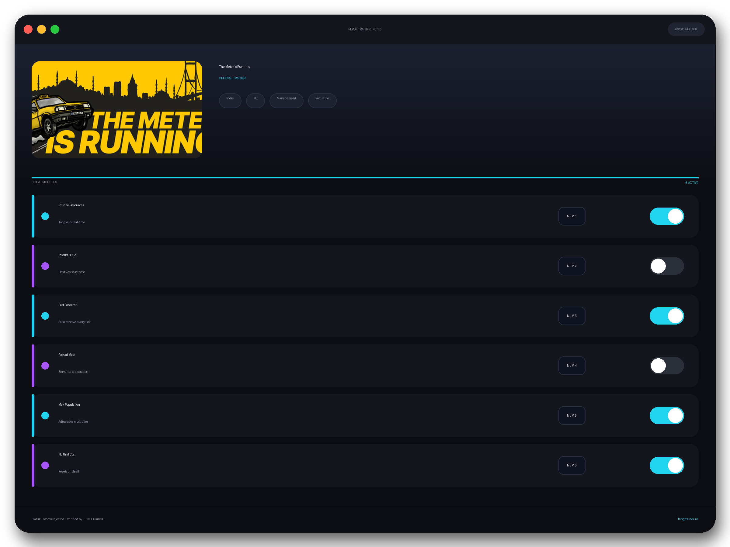 The Meter is Running Trainer interface