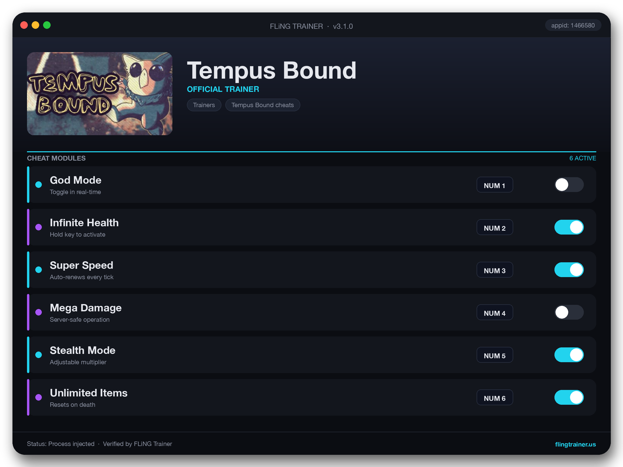 Tempus Bound Trainer interface