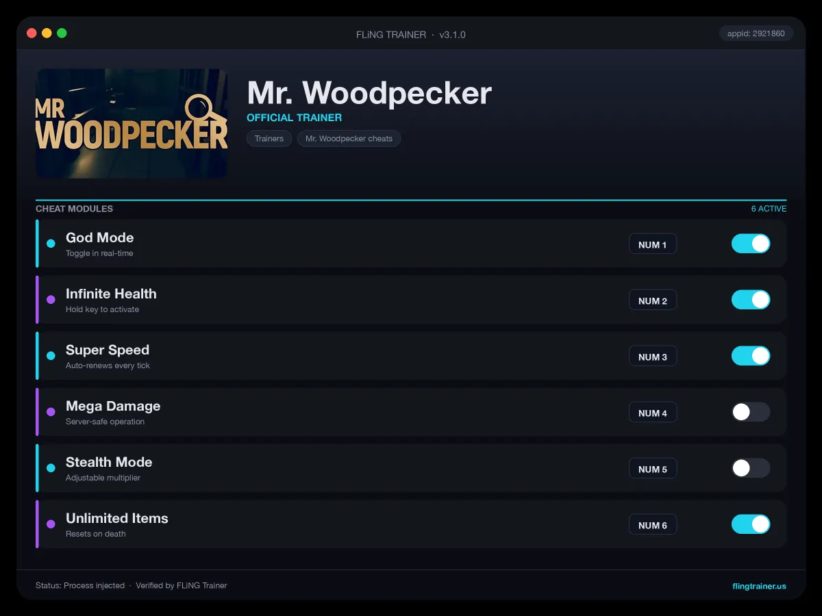 Mr. Woodpecker Trainer interface