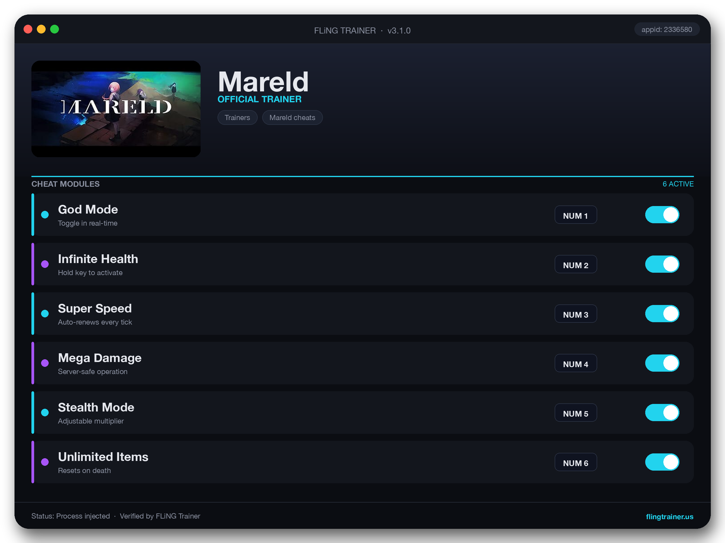 Mareld Trainer interface