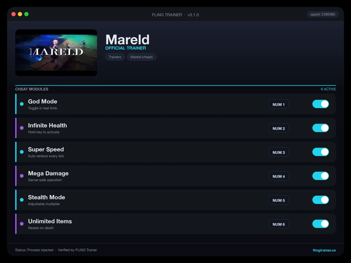 Mareld Trainer interface