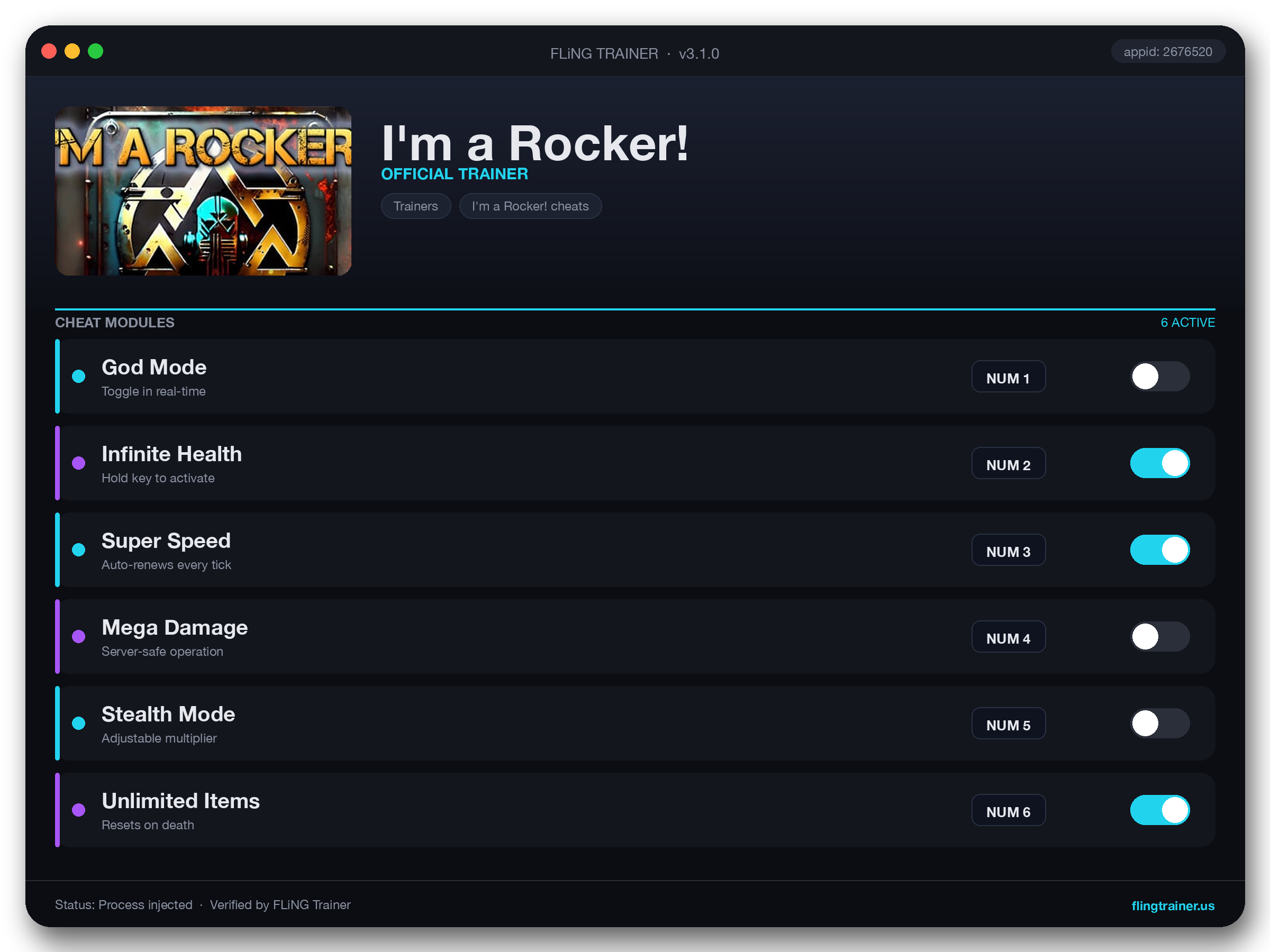I'm a Rocker! Trainer interface