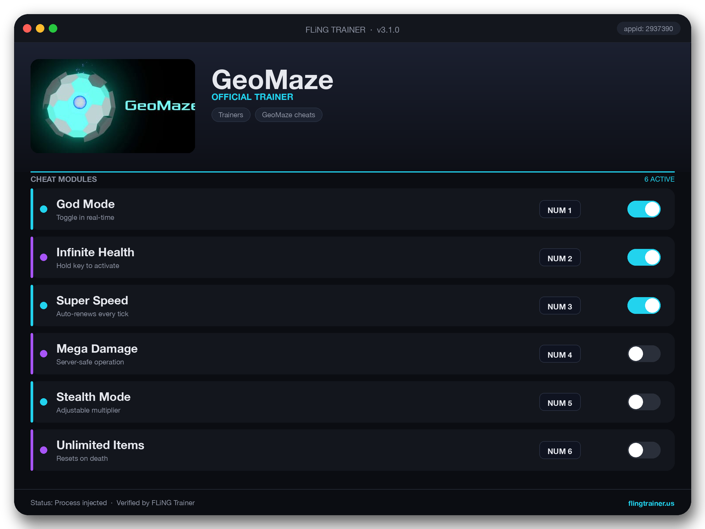 GeoMaze Trainer interface