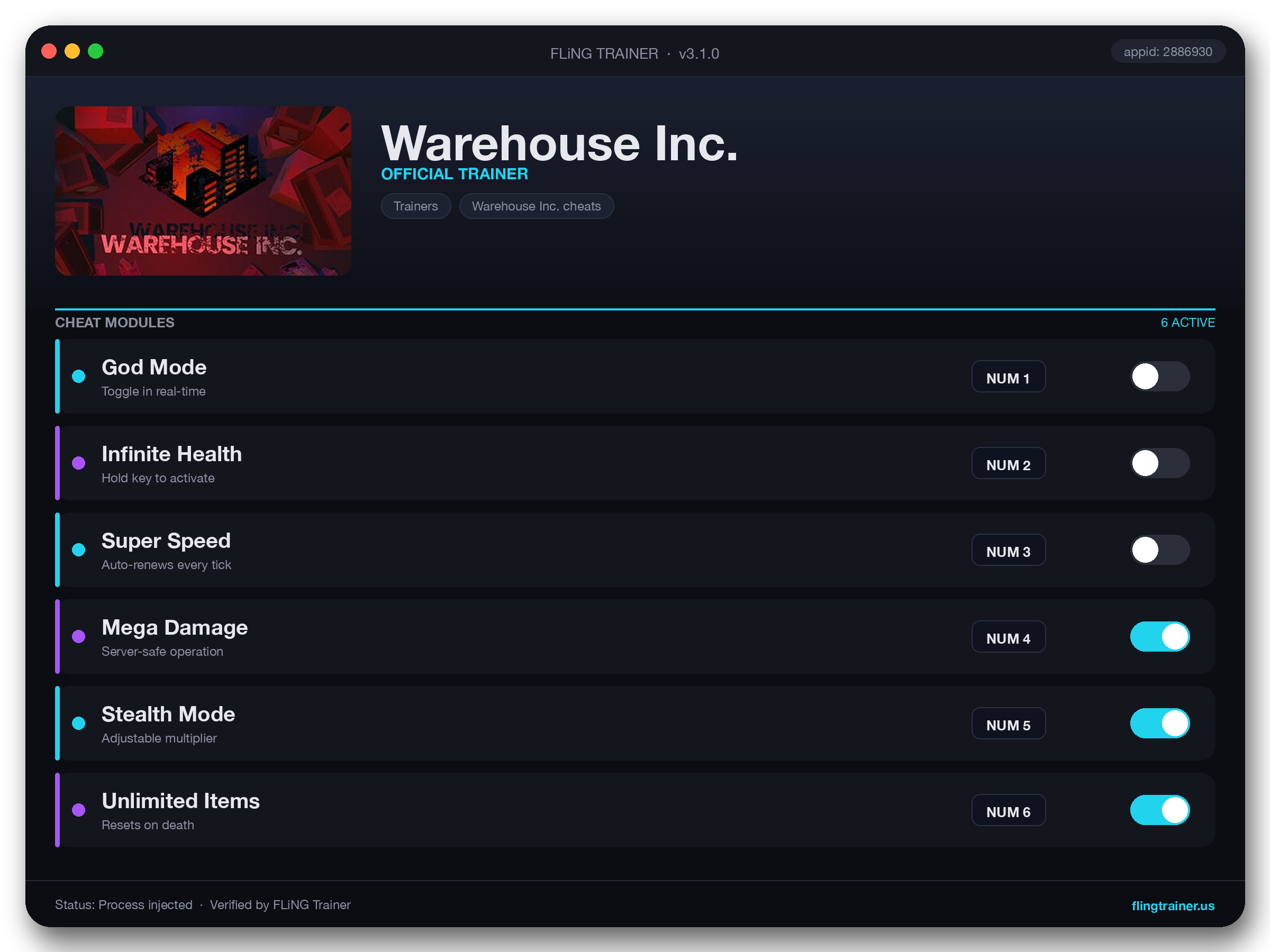 Warehouse Inc. Trainer interface