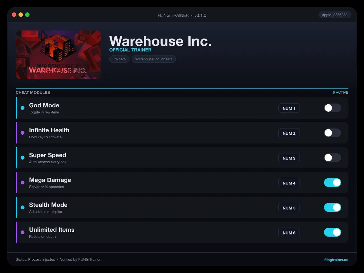 Warehouse Inc. Trainer interface