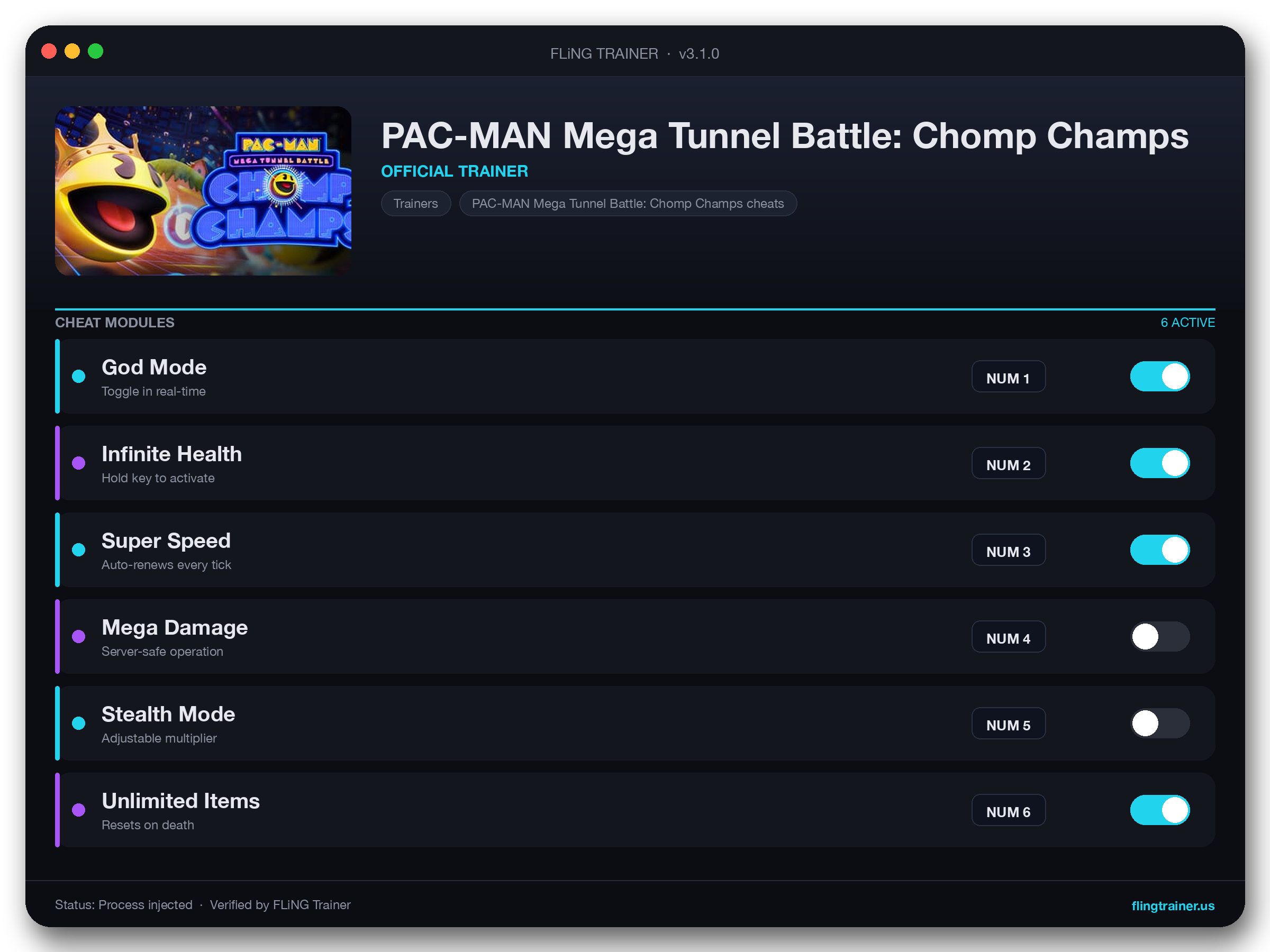 PAC-MAN Mega Tunnel Battle: Chomp Champs Trainer interface