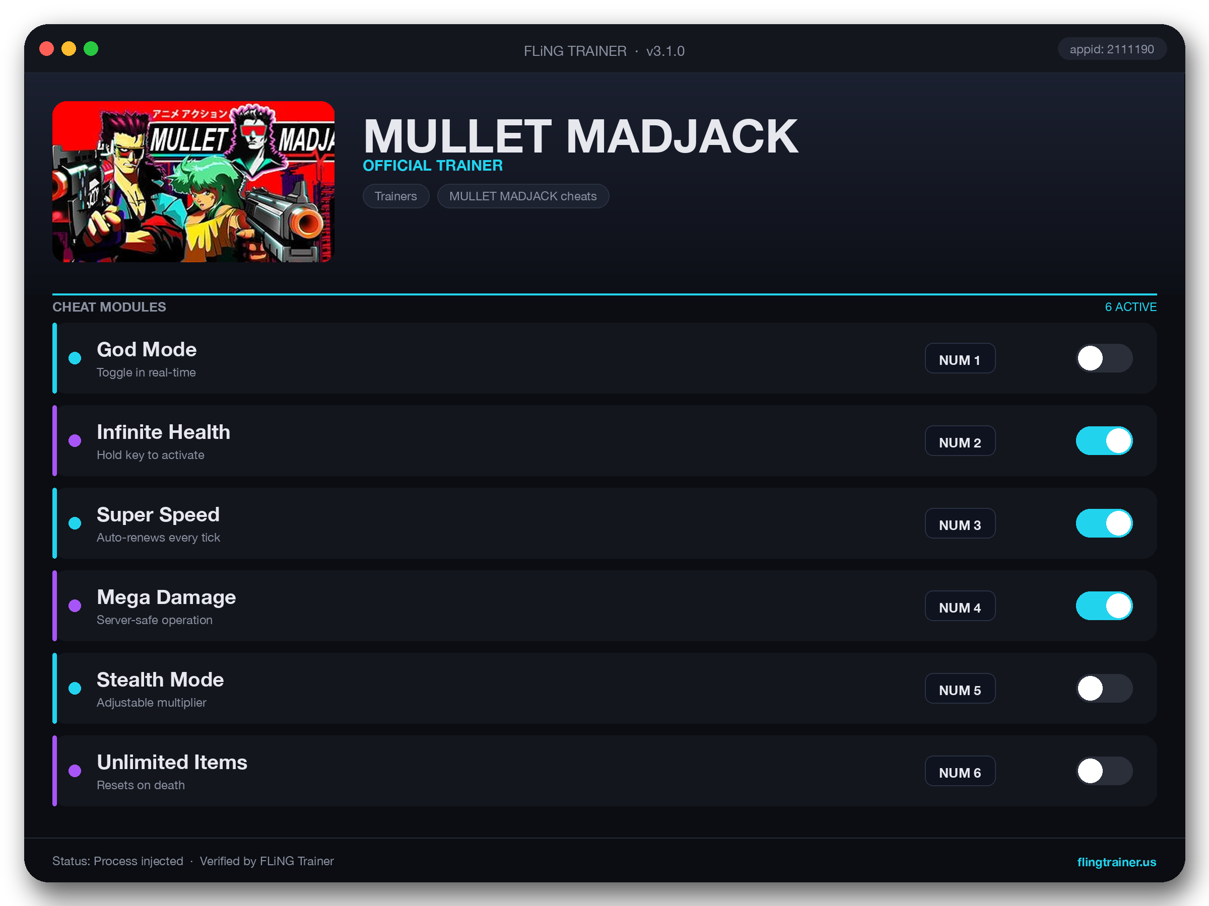 MULLET MADJACK Trainer interface
