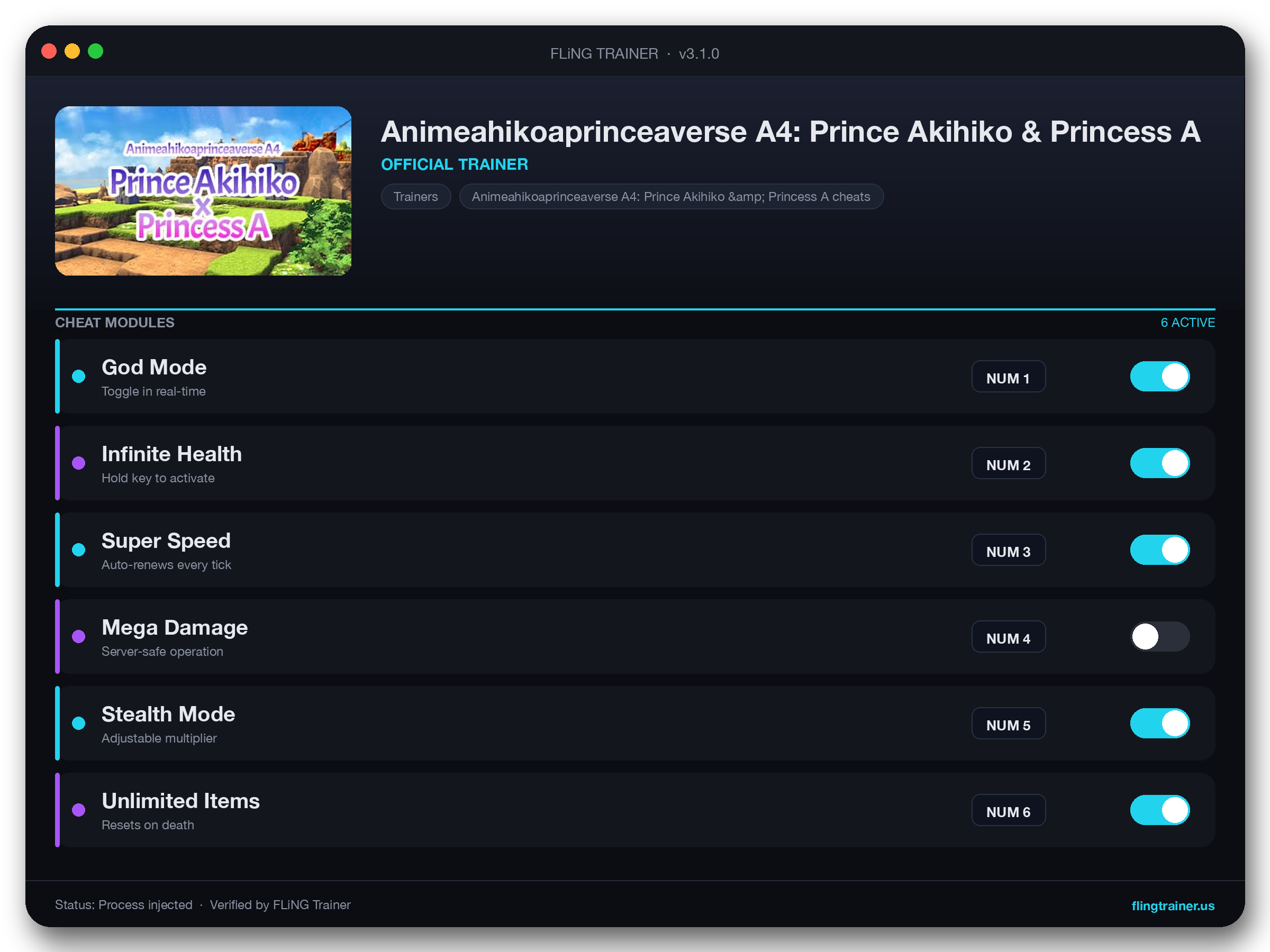 Animeahikoaprinceaverse A4: Prince Akihiko & Princess A Trainer interface
