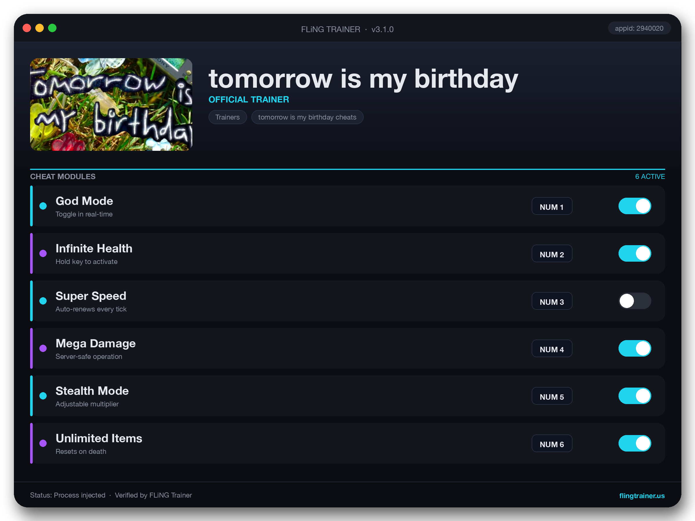 tomorrow is my birthday Trainer interface
