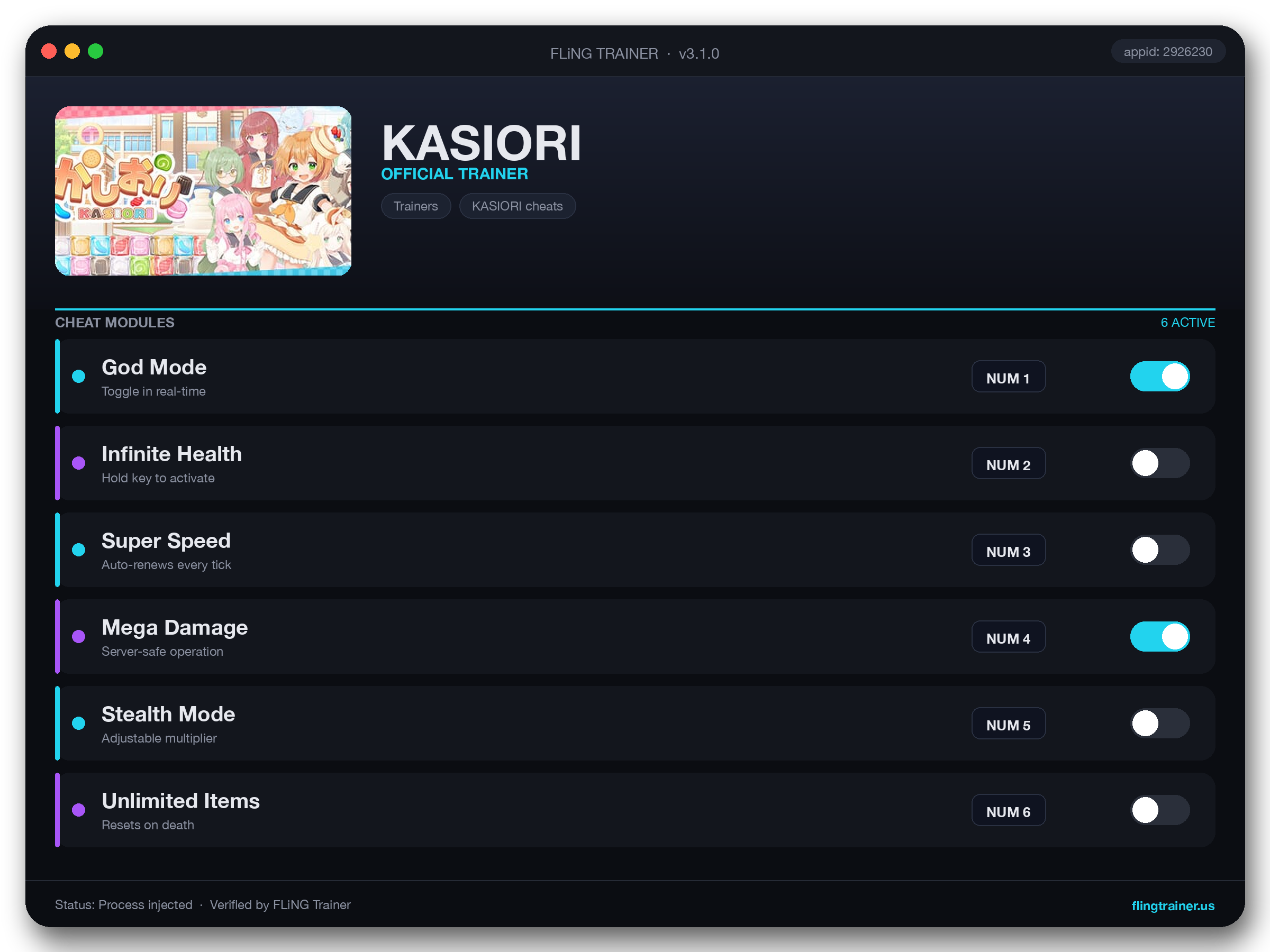 KASIORI Trainer interface