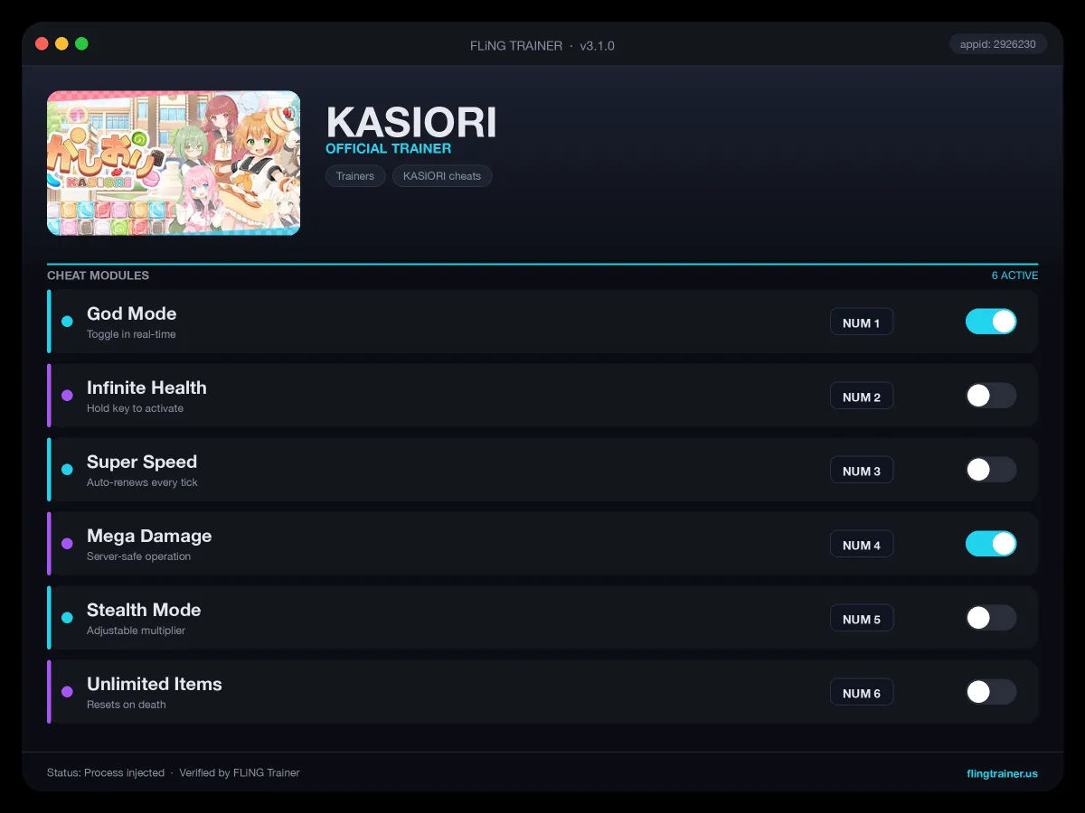 KASIORI Trainer interface