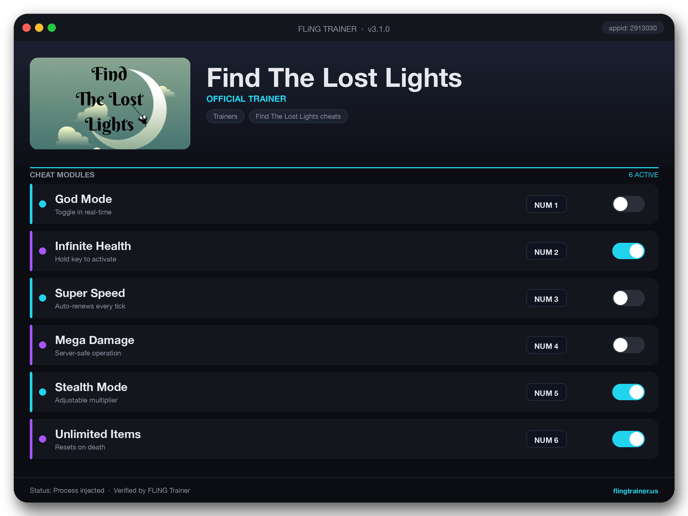 Find The Lost Lights Trainer interface
