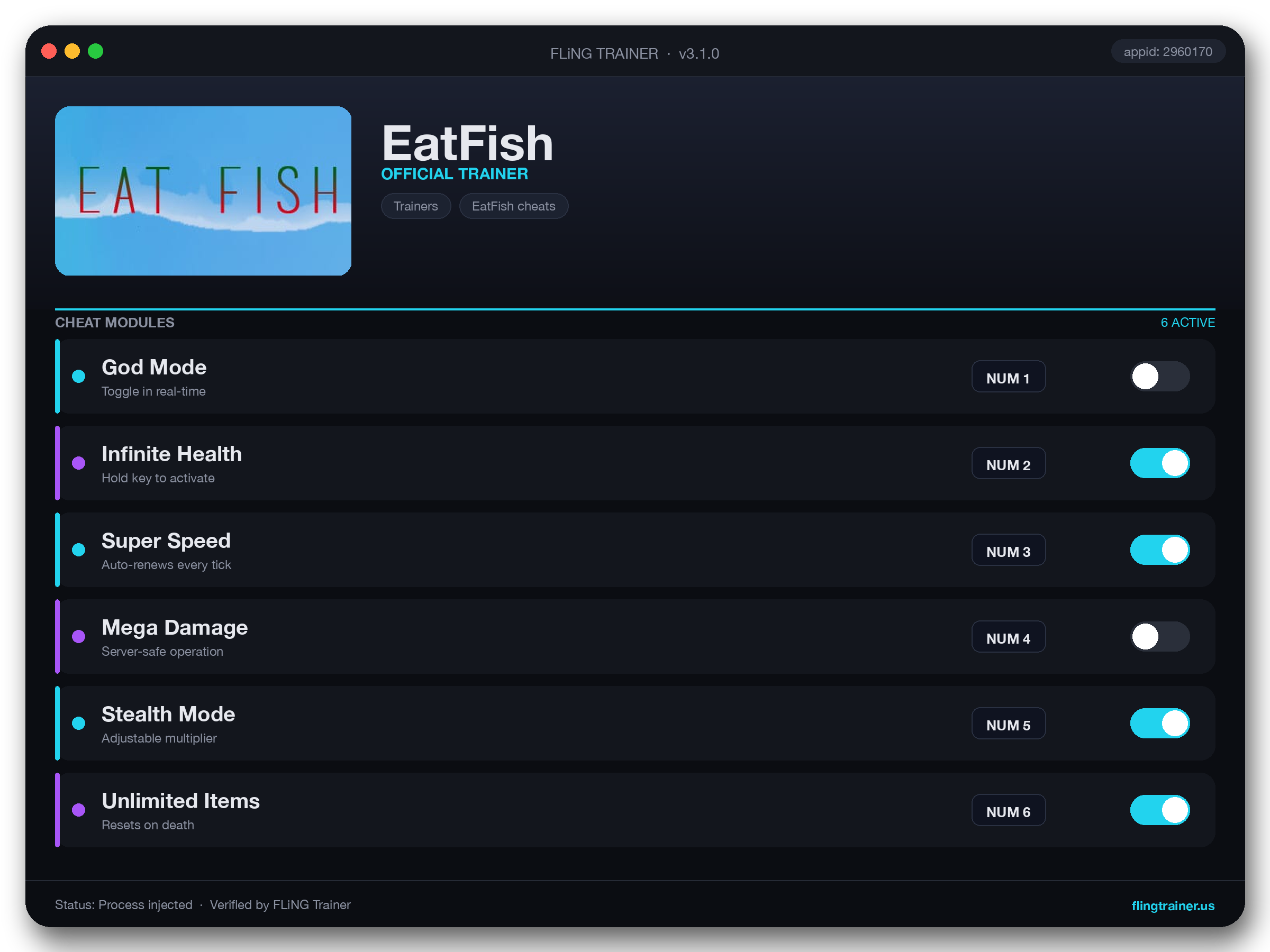 EatFish Trainer interface