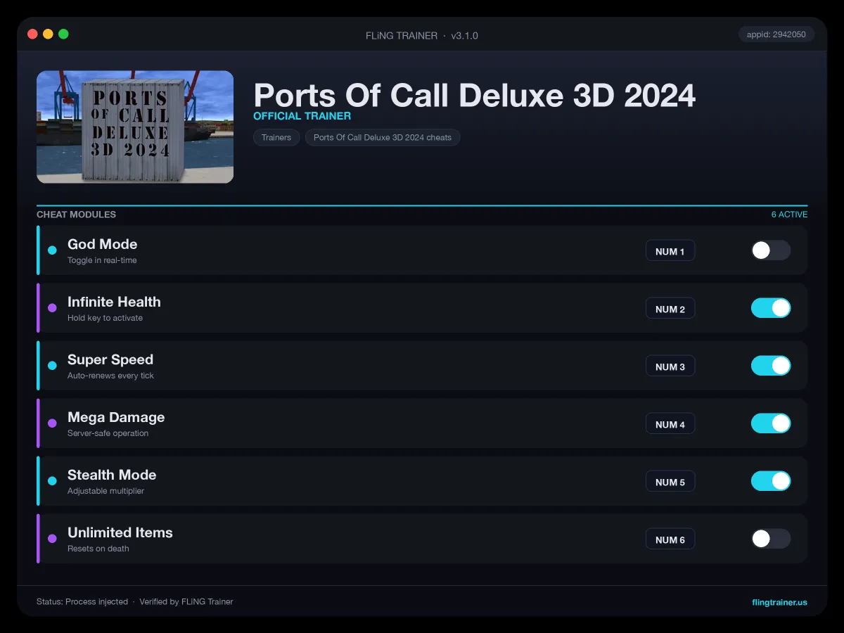 Ports Of Call Deluxe 3D 2024 Trainer interface