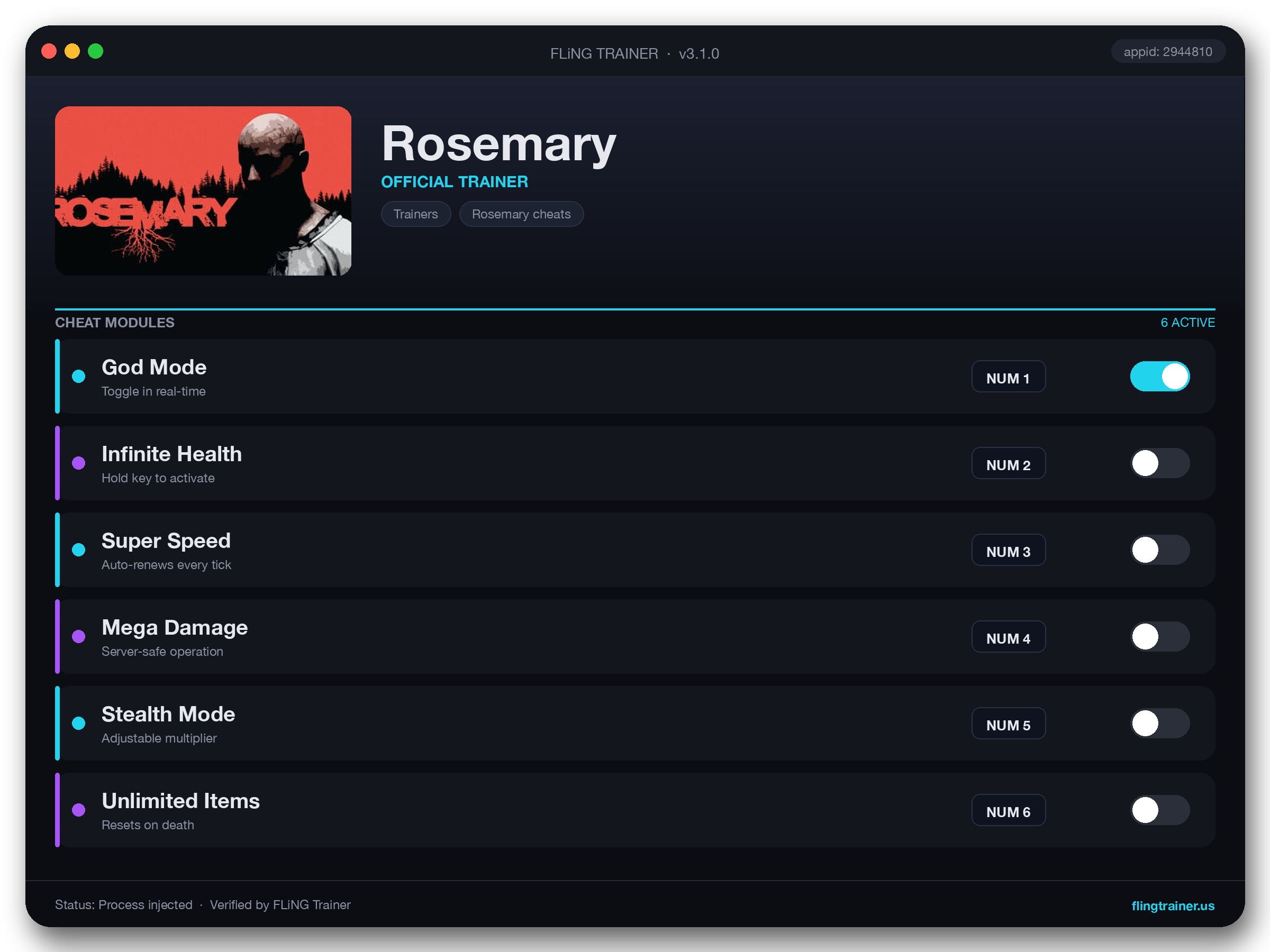 Rosemary Trainer interface