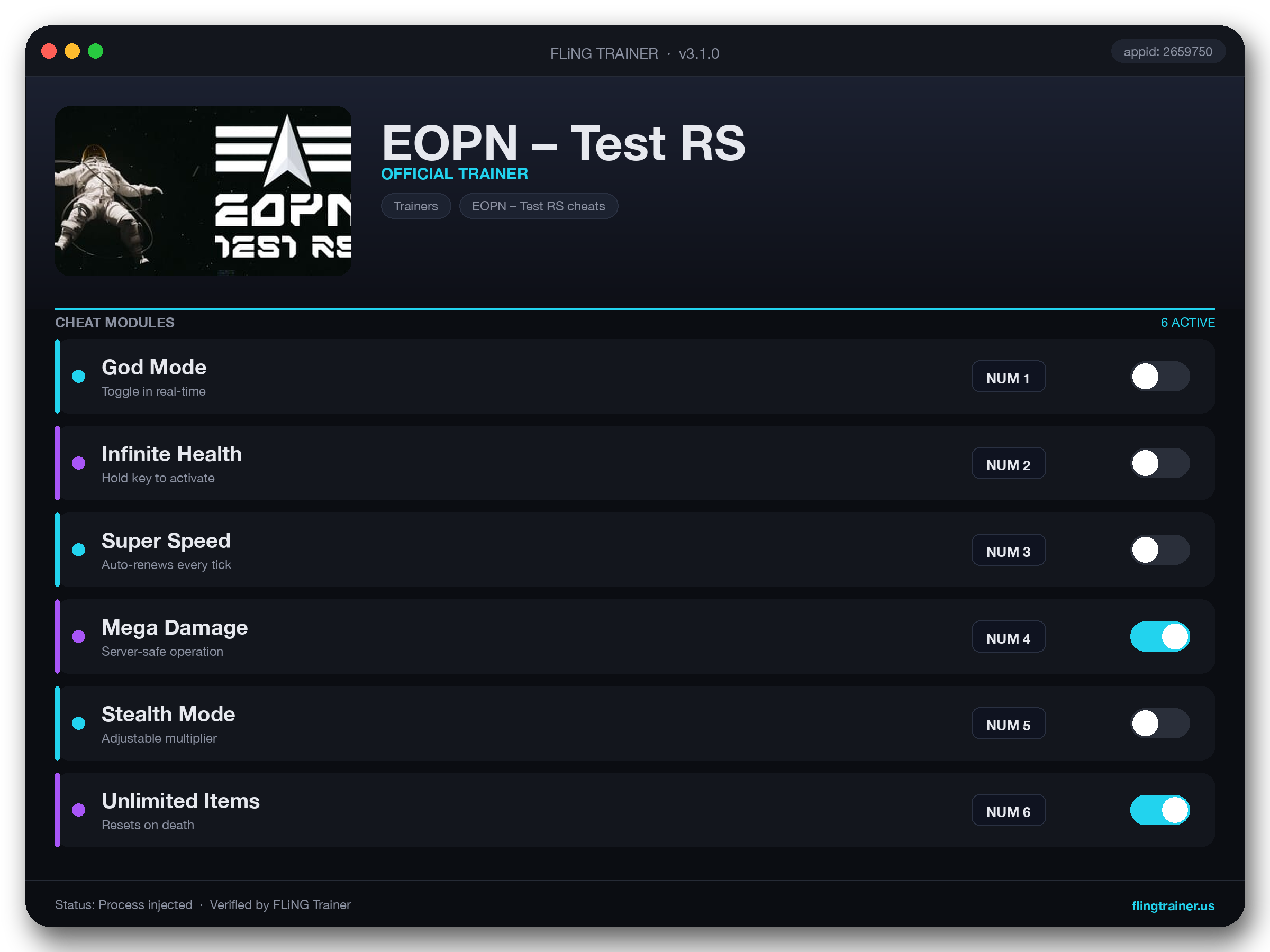 EOPN – Test RS Trainer interface