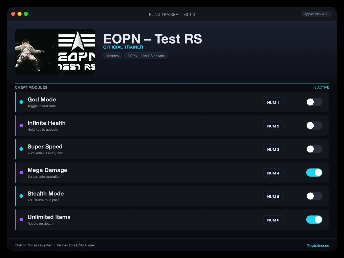 EOPN – Test RS Trainer interface