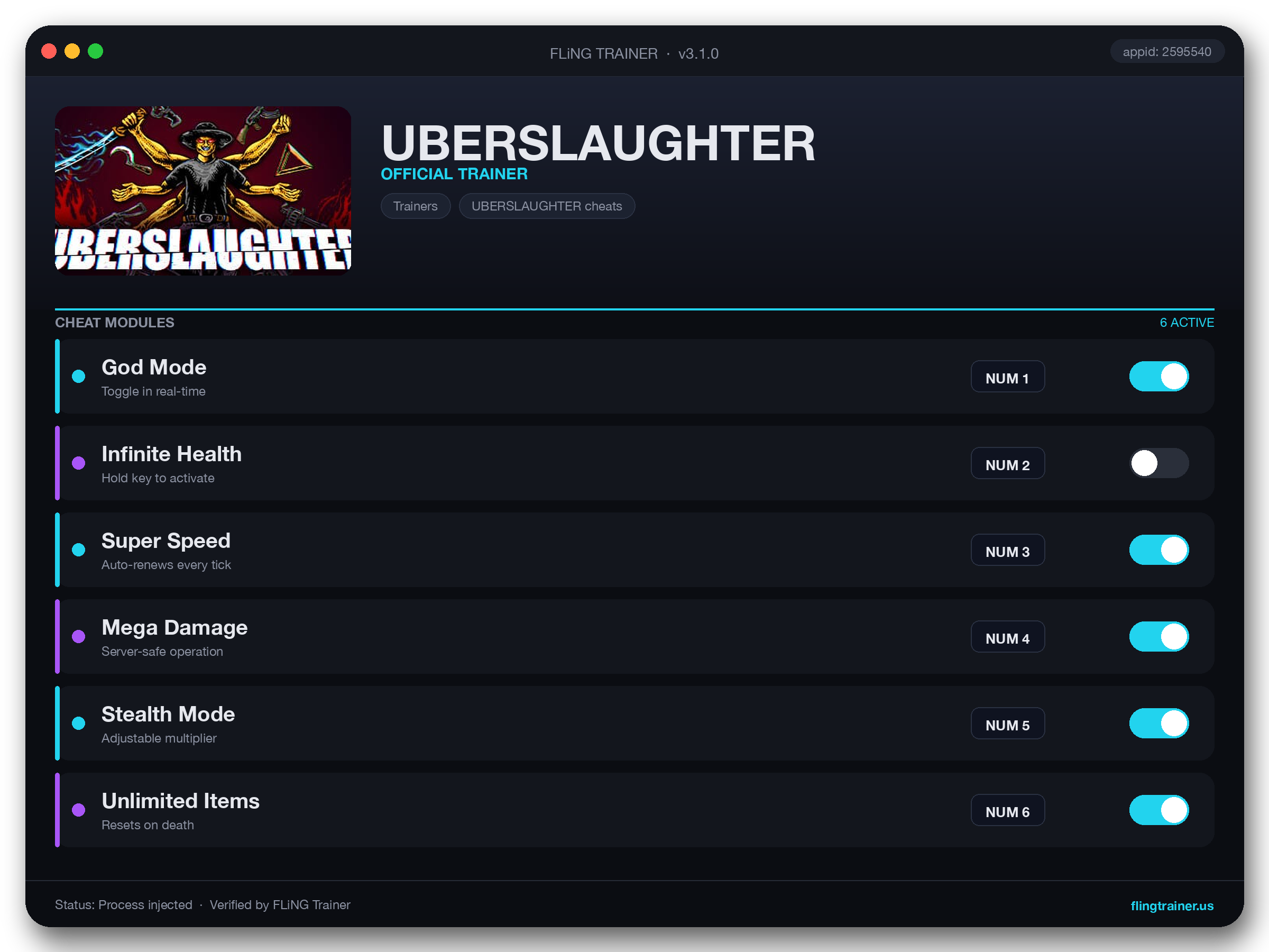 UBERSLAUGHTER Trainer interface