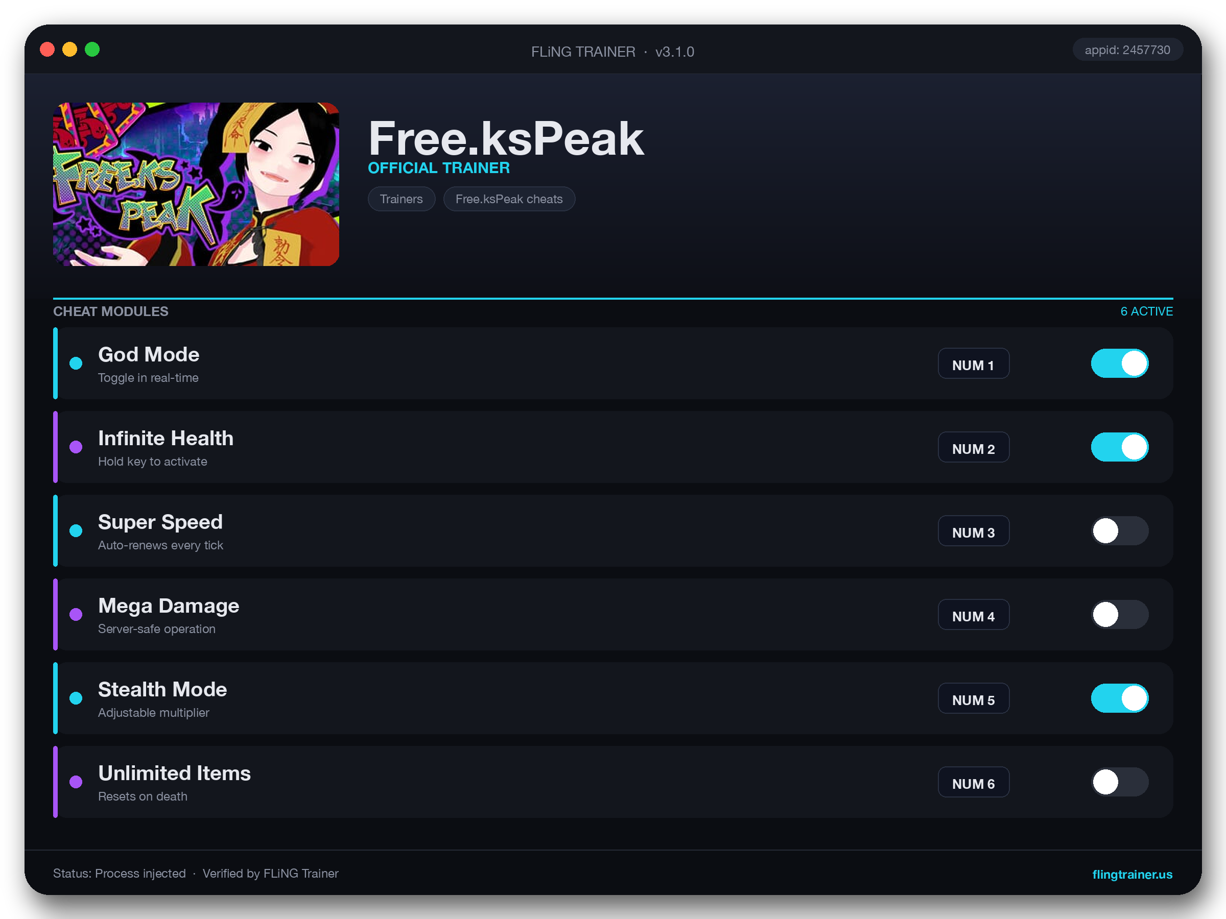 Free.ksPeak Trainer interface