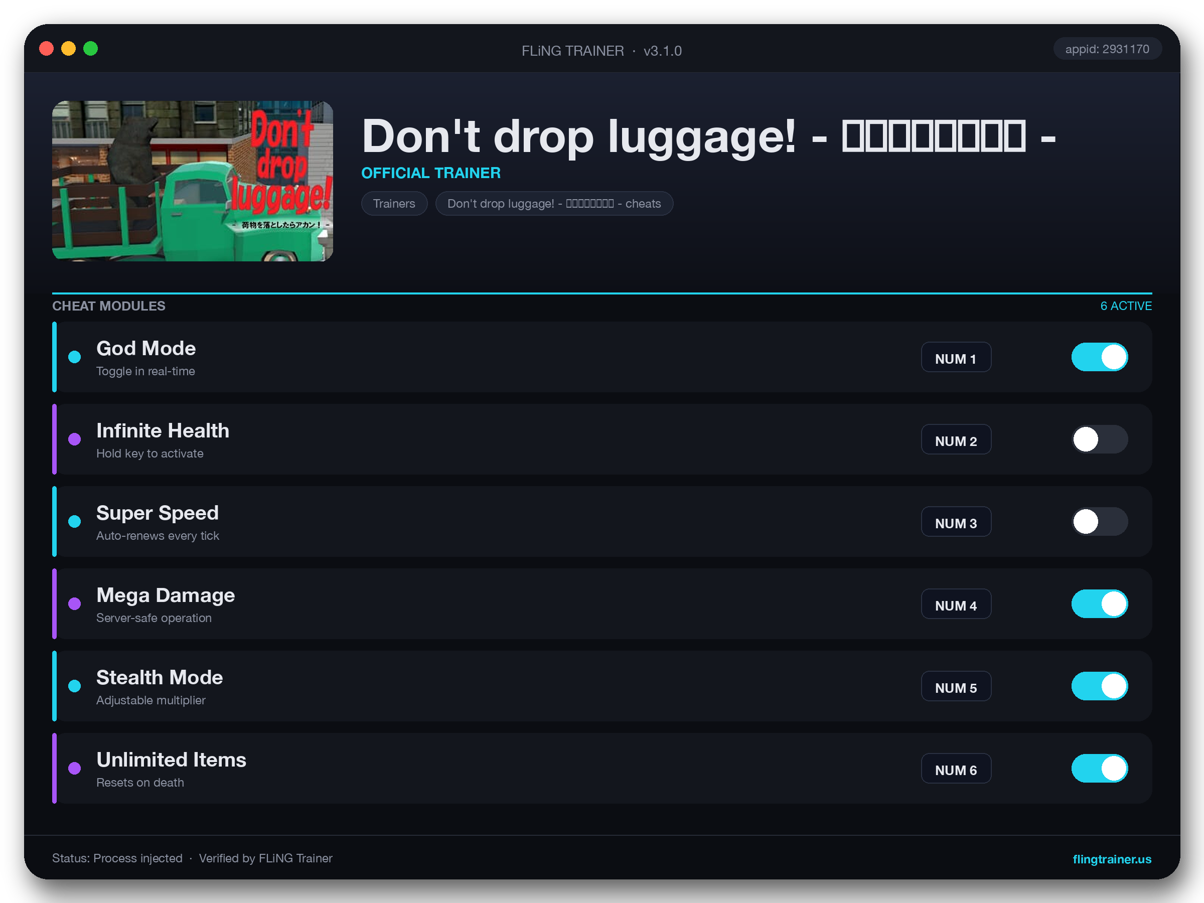 Don't drop luggage! - 荷物を落とすな！ - Trainer interface