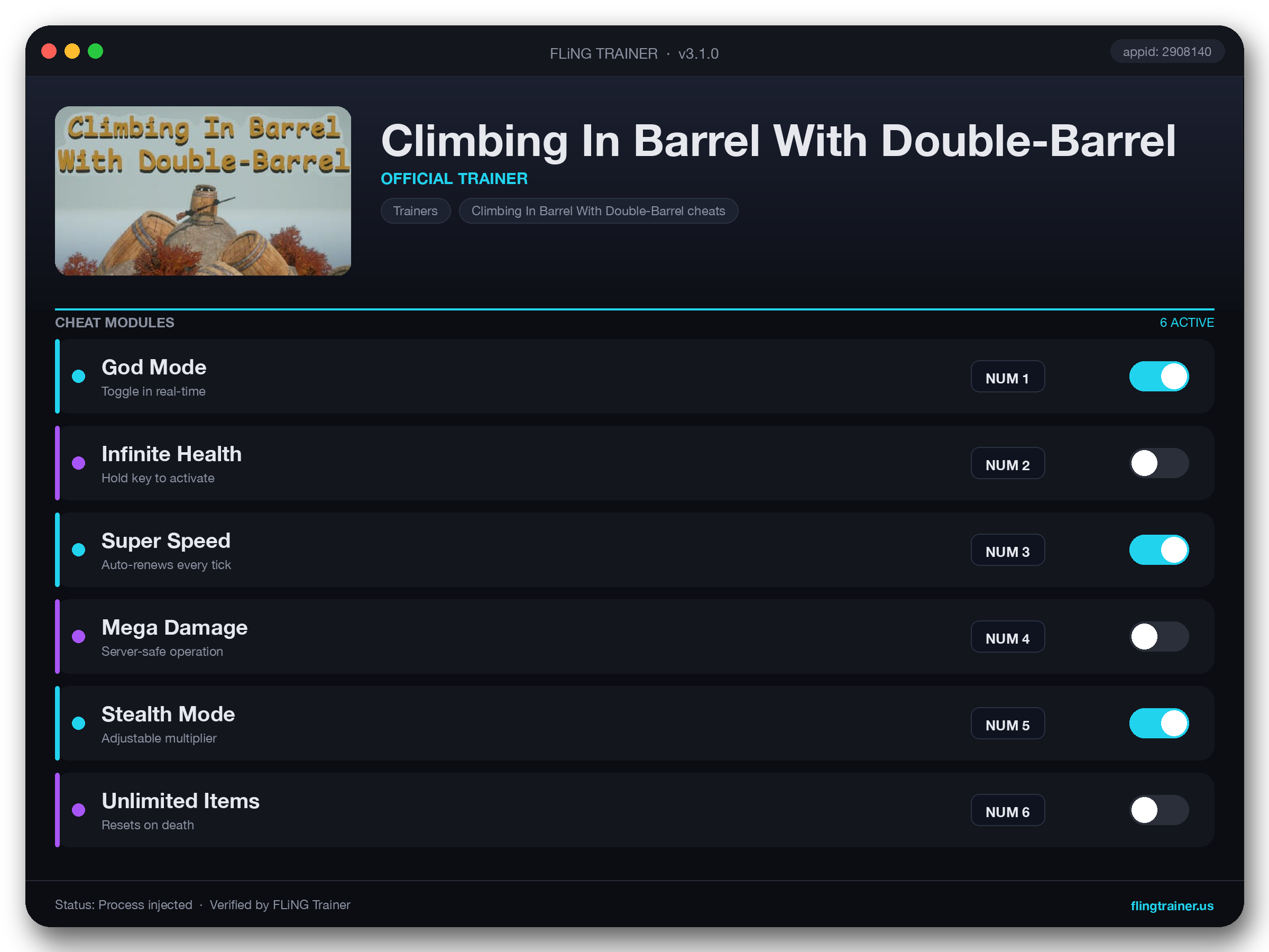 Climbing In Barrel With Double-Barrel Trainer interface