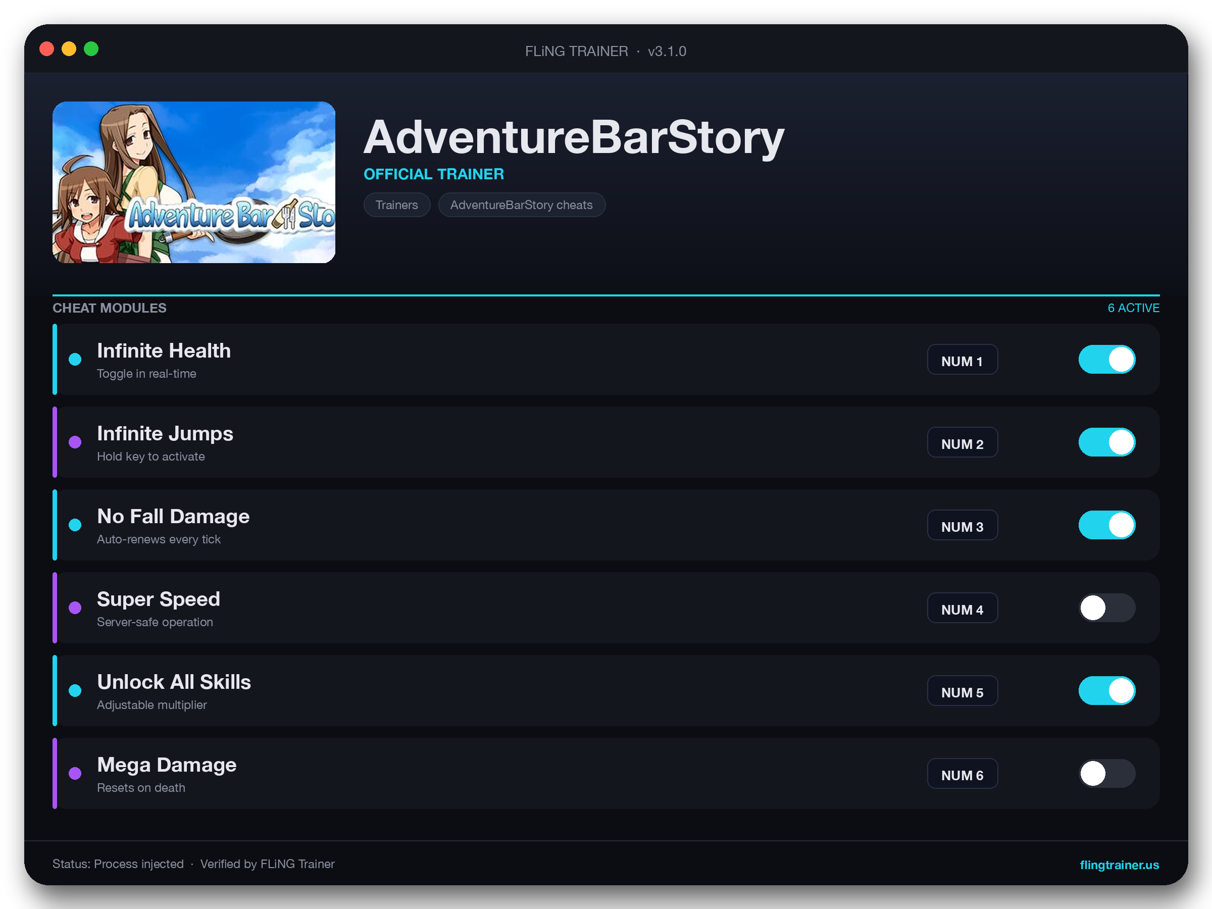 AdventureBarStory Trainer interface