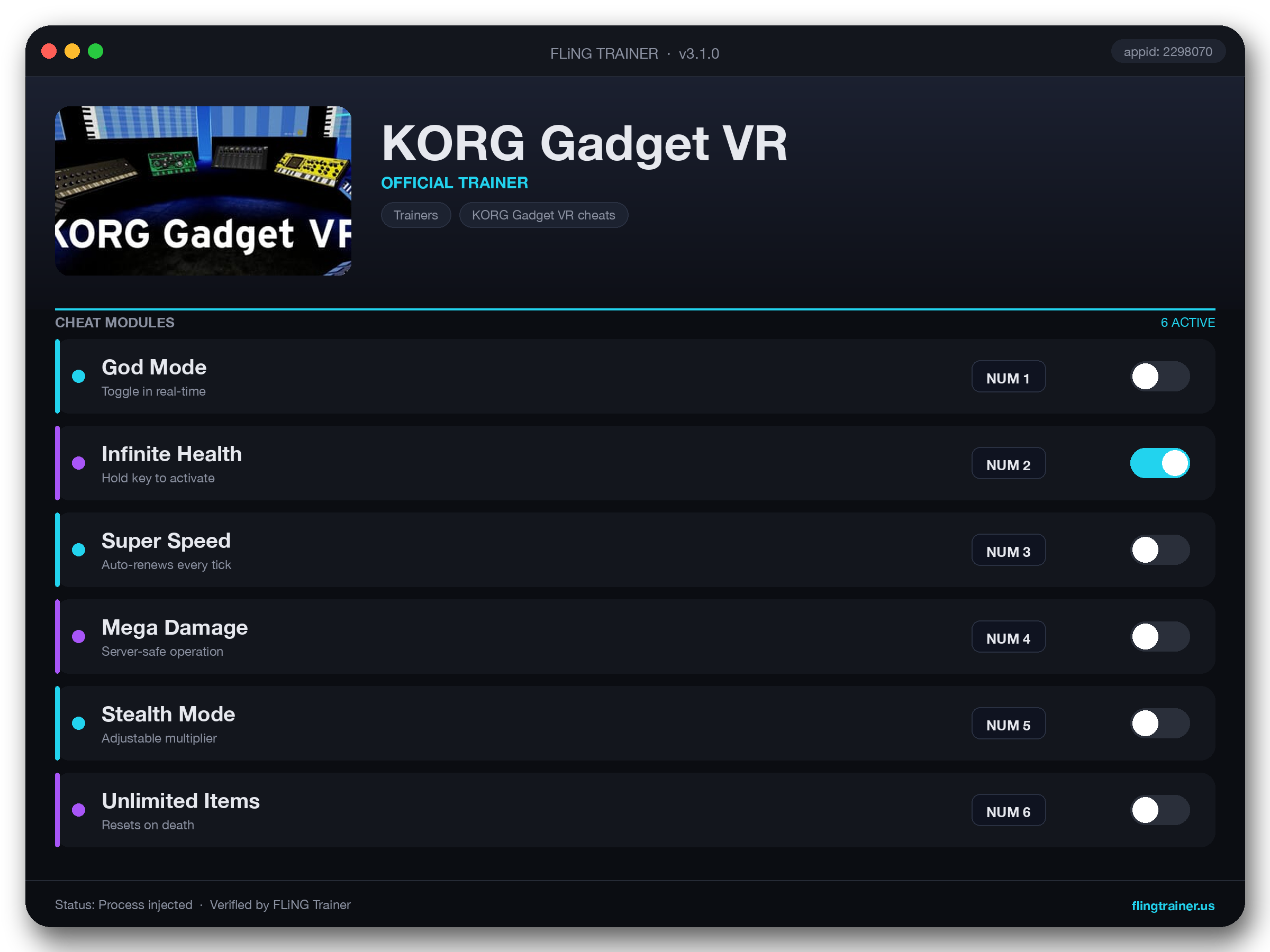 KORG Gadget VR Trainer interface