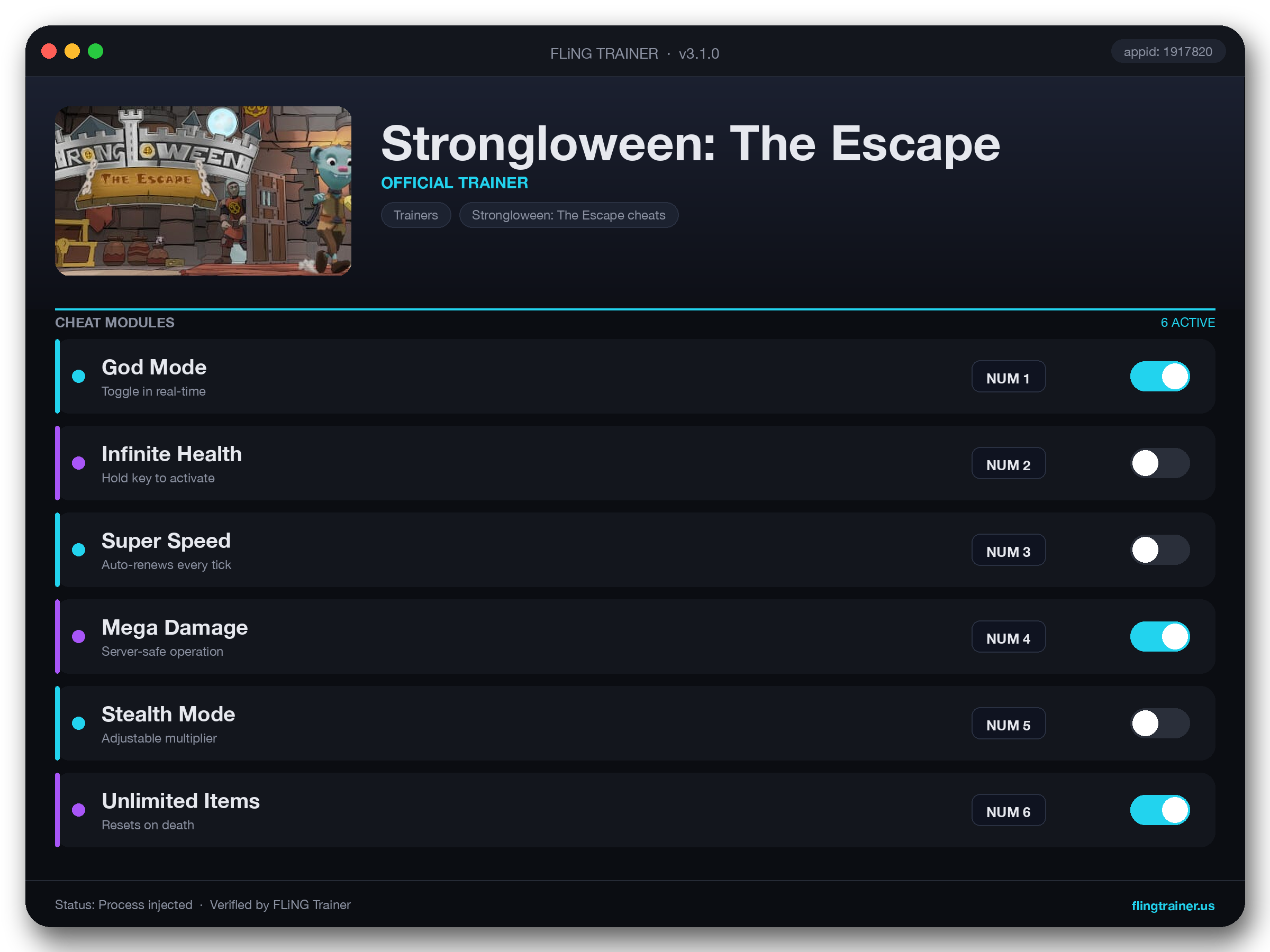 Strongloween: The Escape Trainer interface