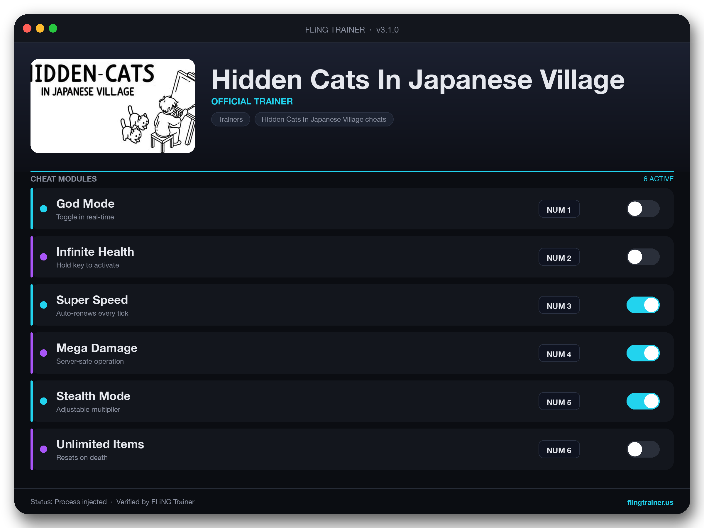 Hidden Cats In Japanese Village Trainer interface