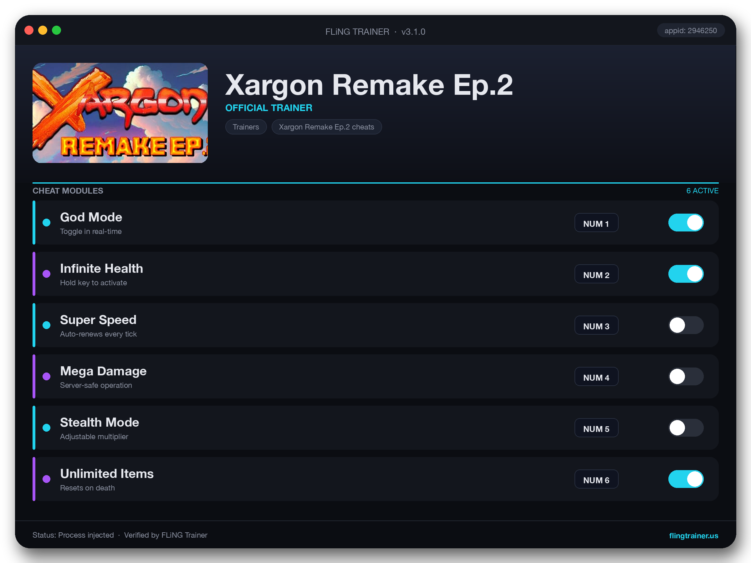Xargon Remake Ep.2 Trainer interface