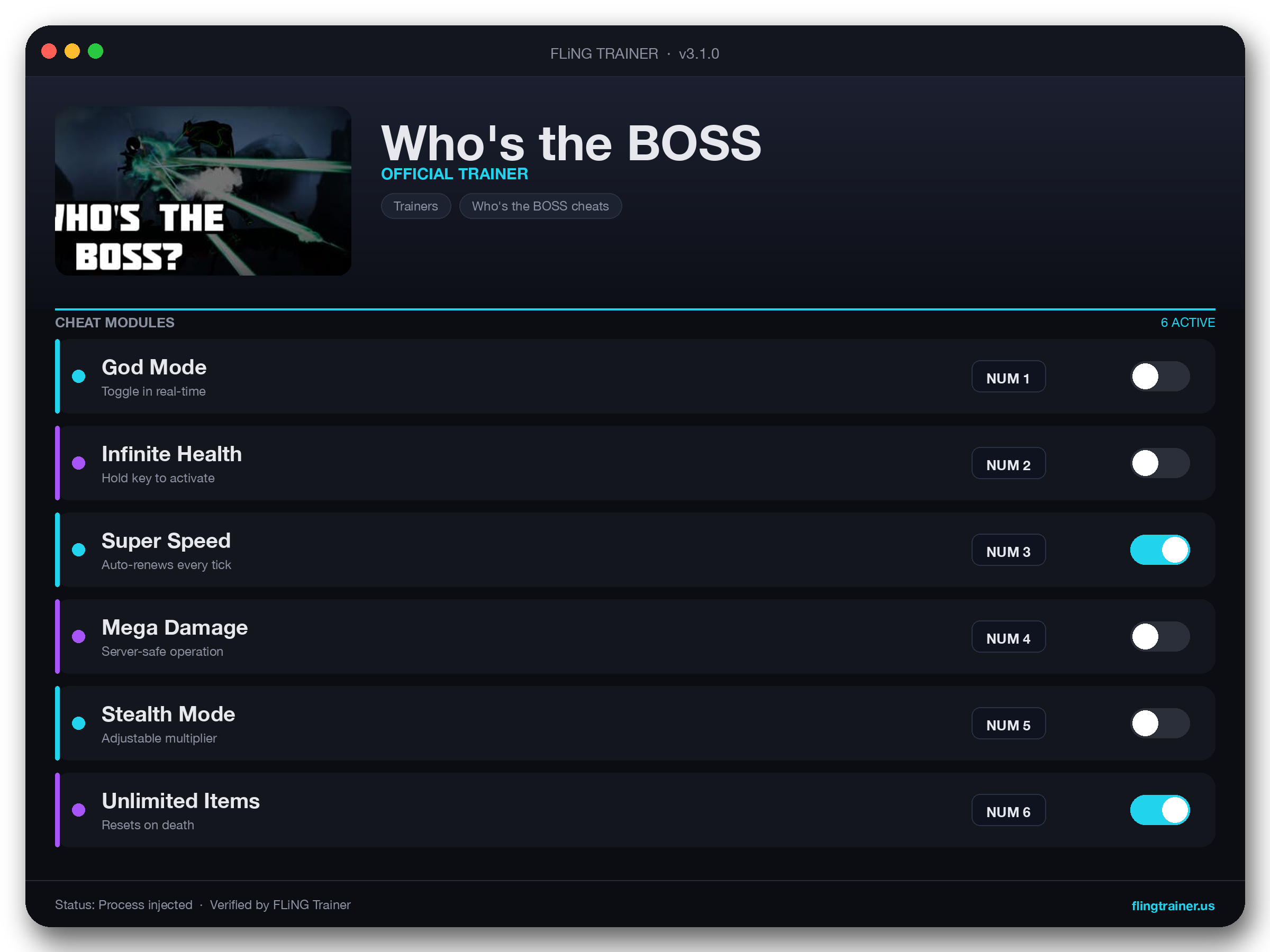 Who's the BOSS Trainer interface