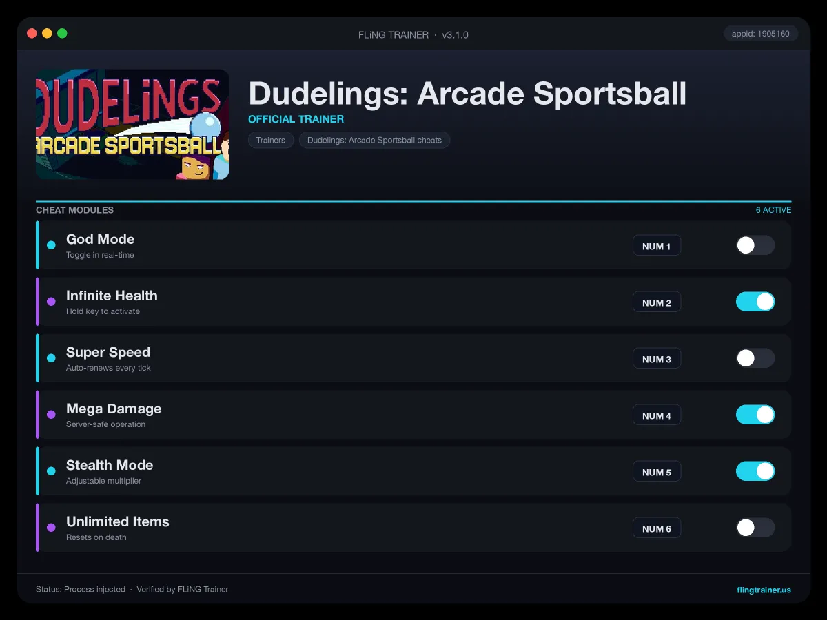 Dudelings: Arcade Sportsball Trainer interface