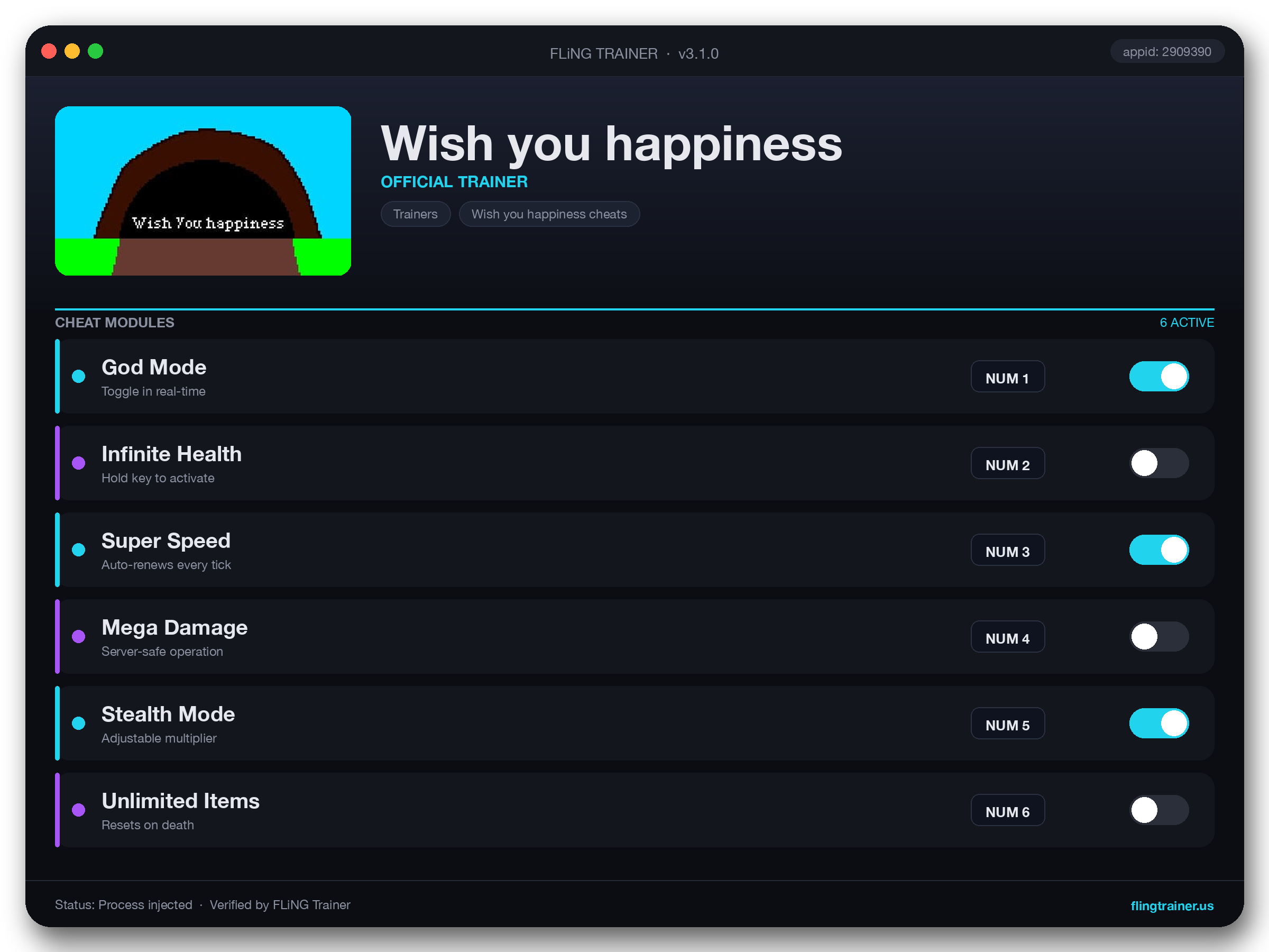 Wish you happiness Trainer interface