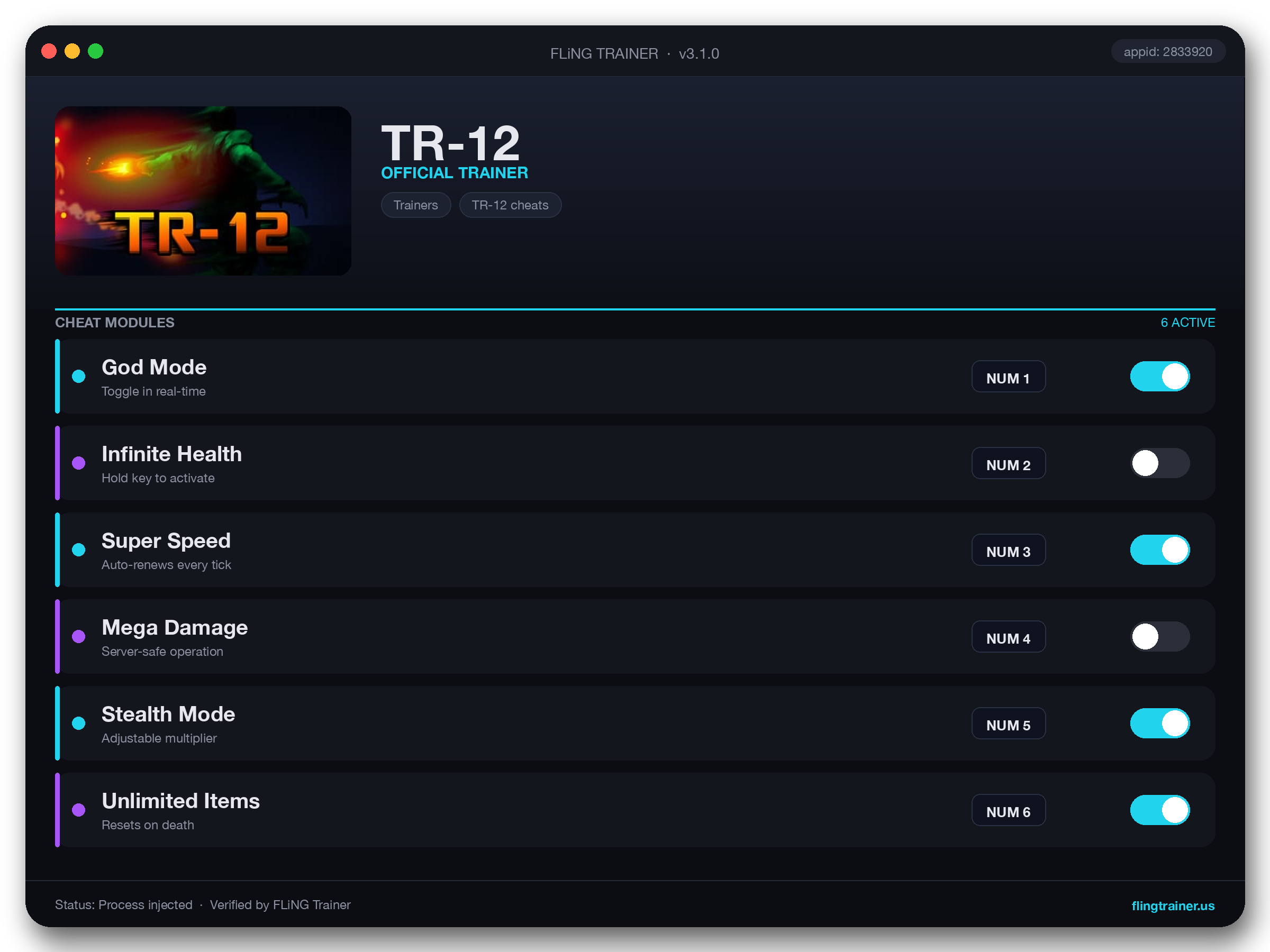TR-12 Trainer interface