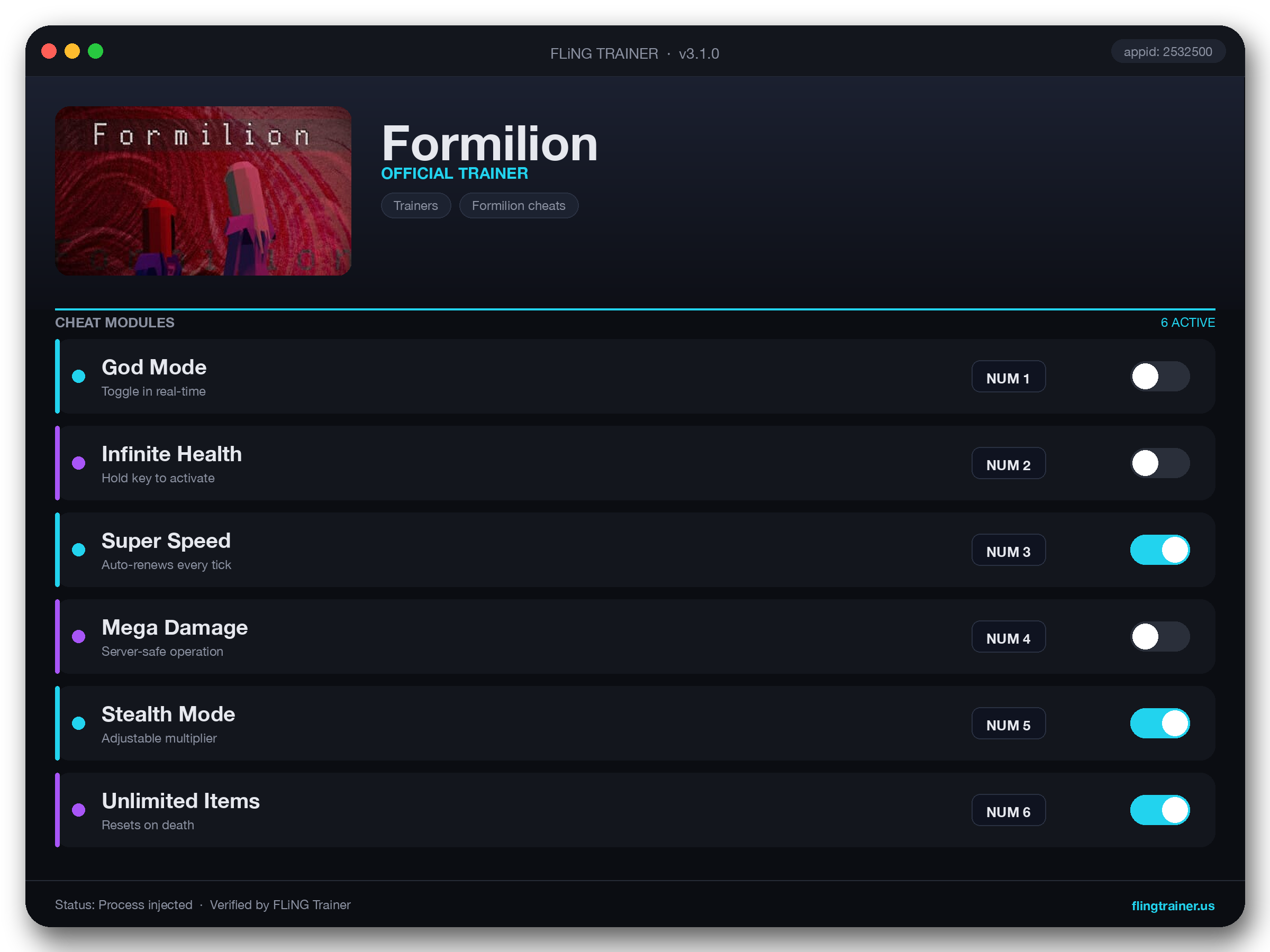 Formilion Trainer interface