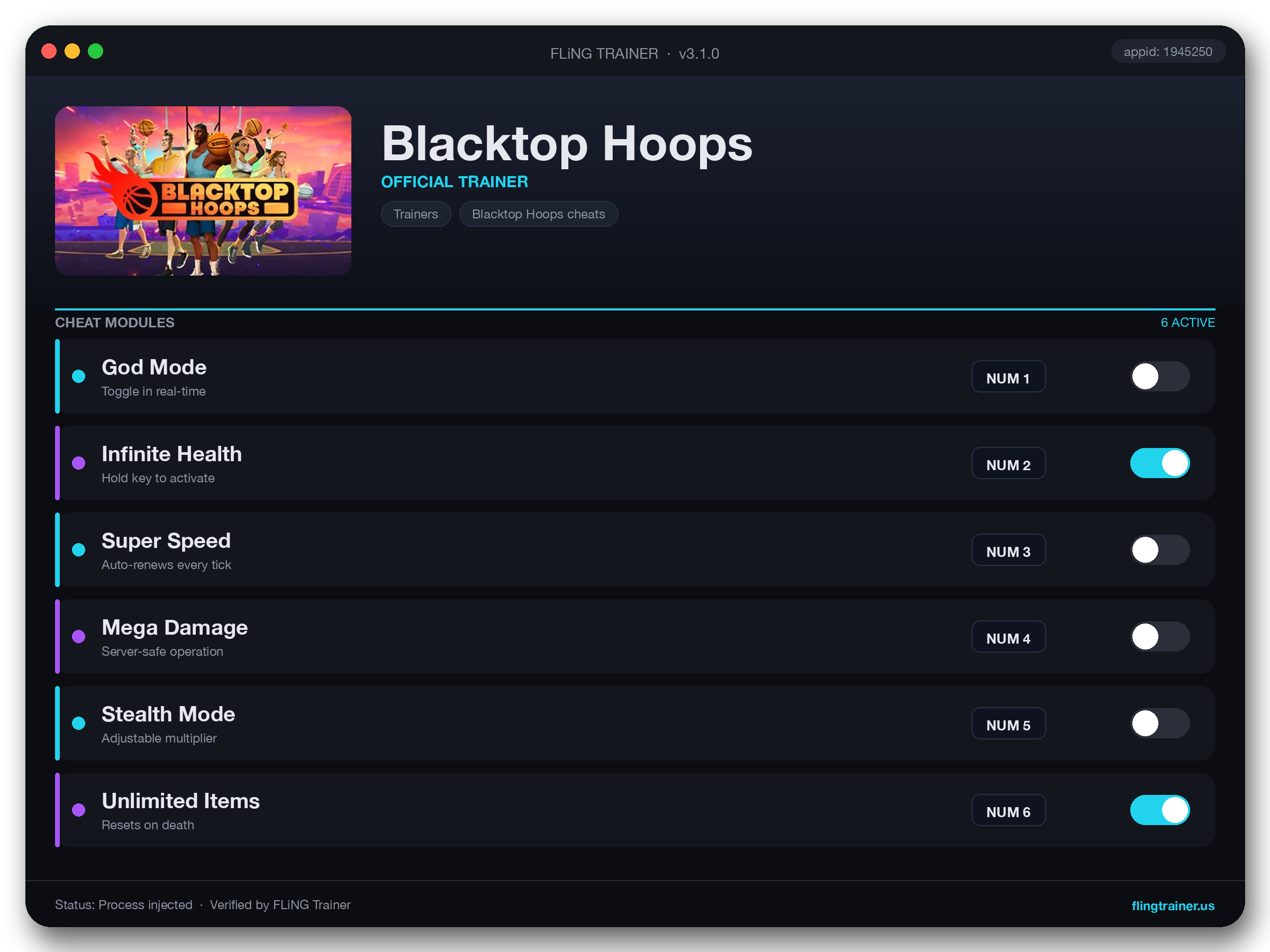 Blacktop Hoops Trainer interface