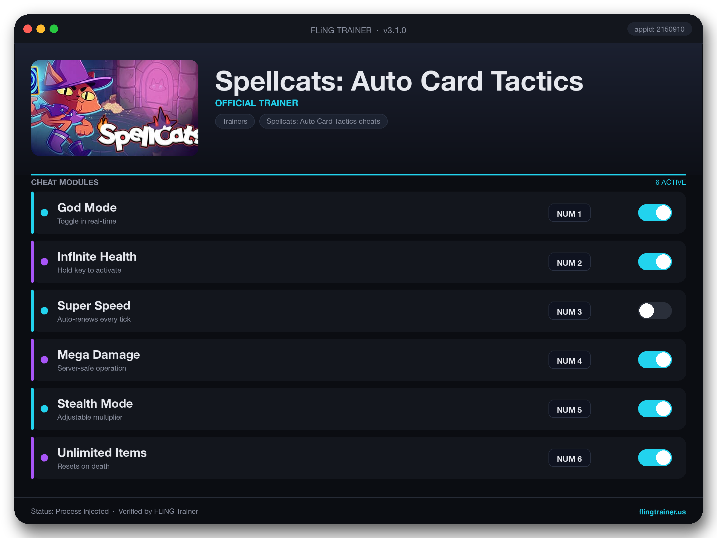 Spellcats: Auto Card Tactics Trainer interface