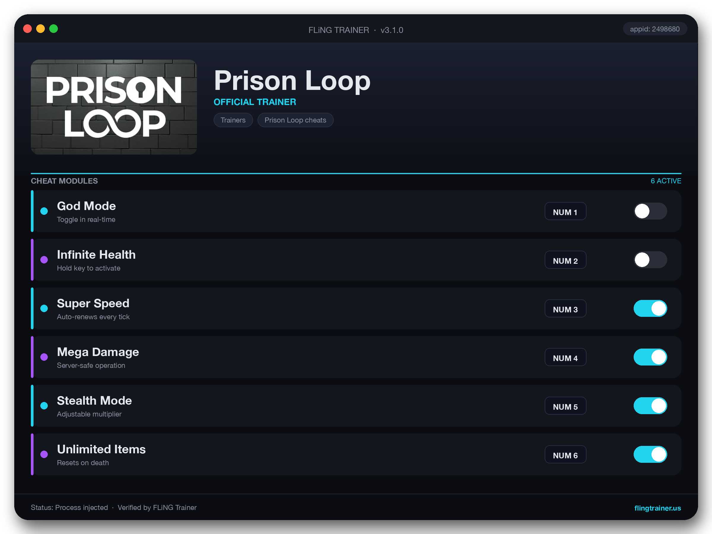 Prison Loop Trainer interface