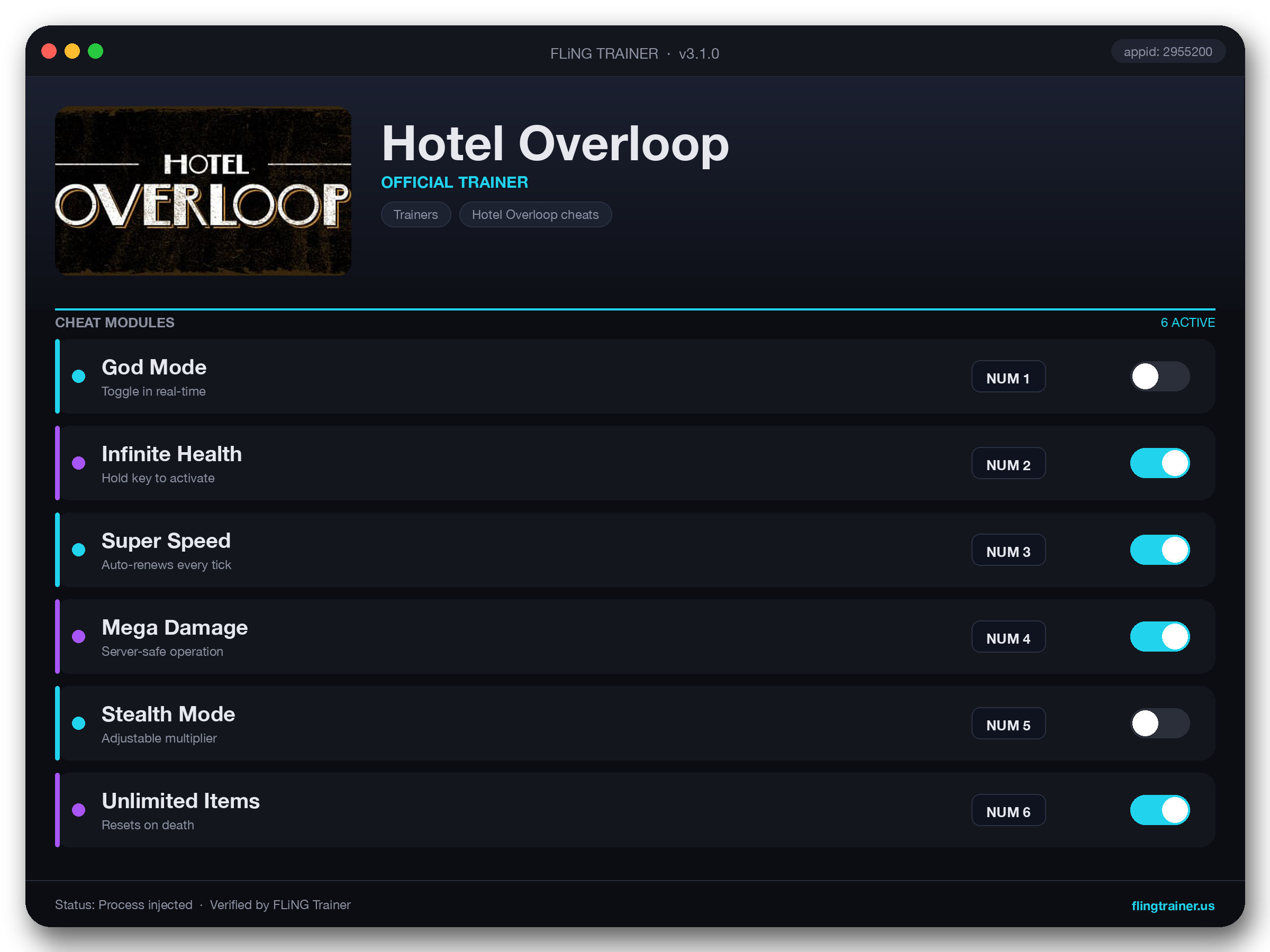 Hotel Overloop Trainer interface