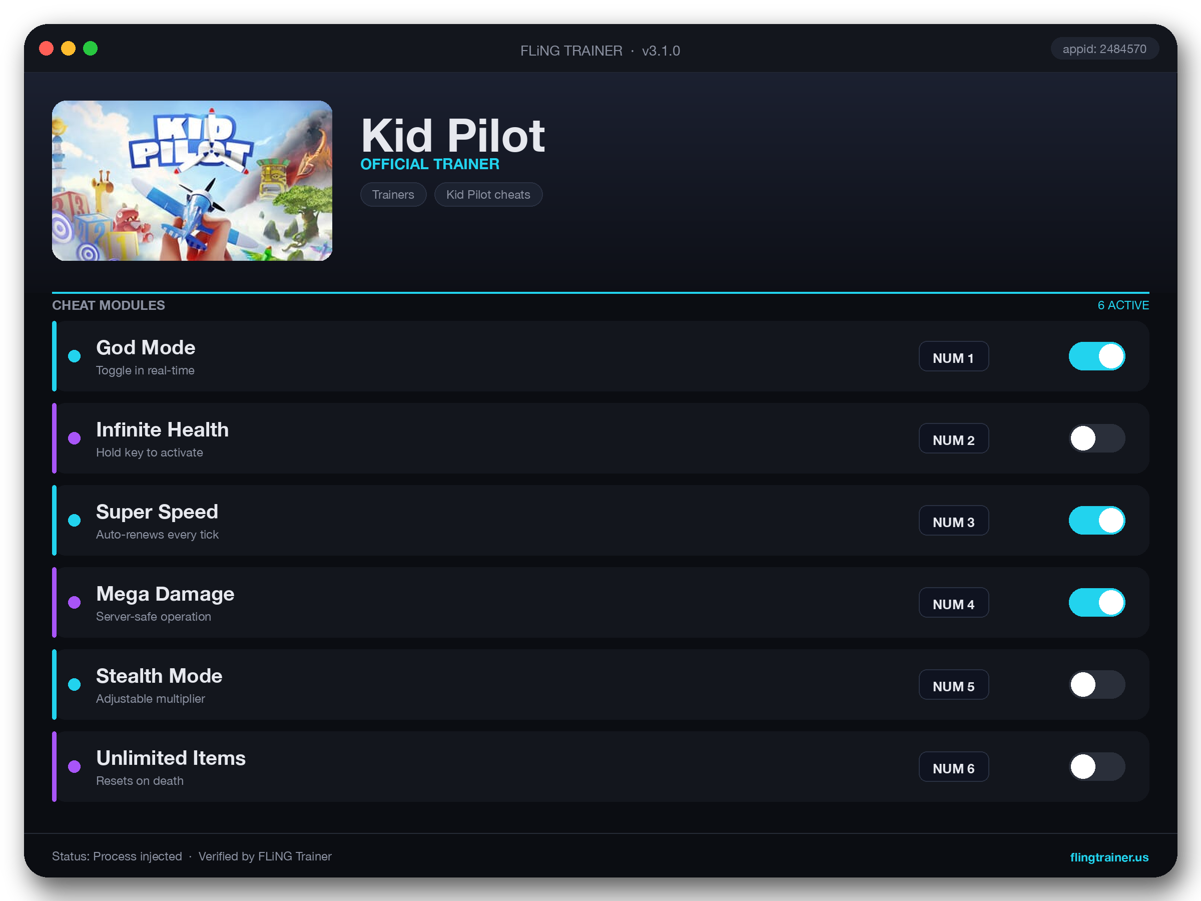 Kid Pilot Trainer interface