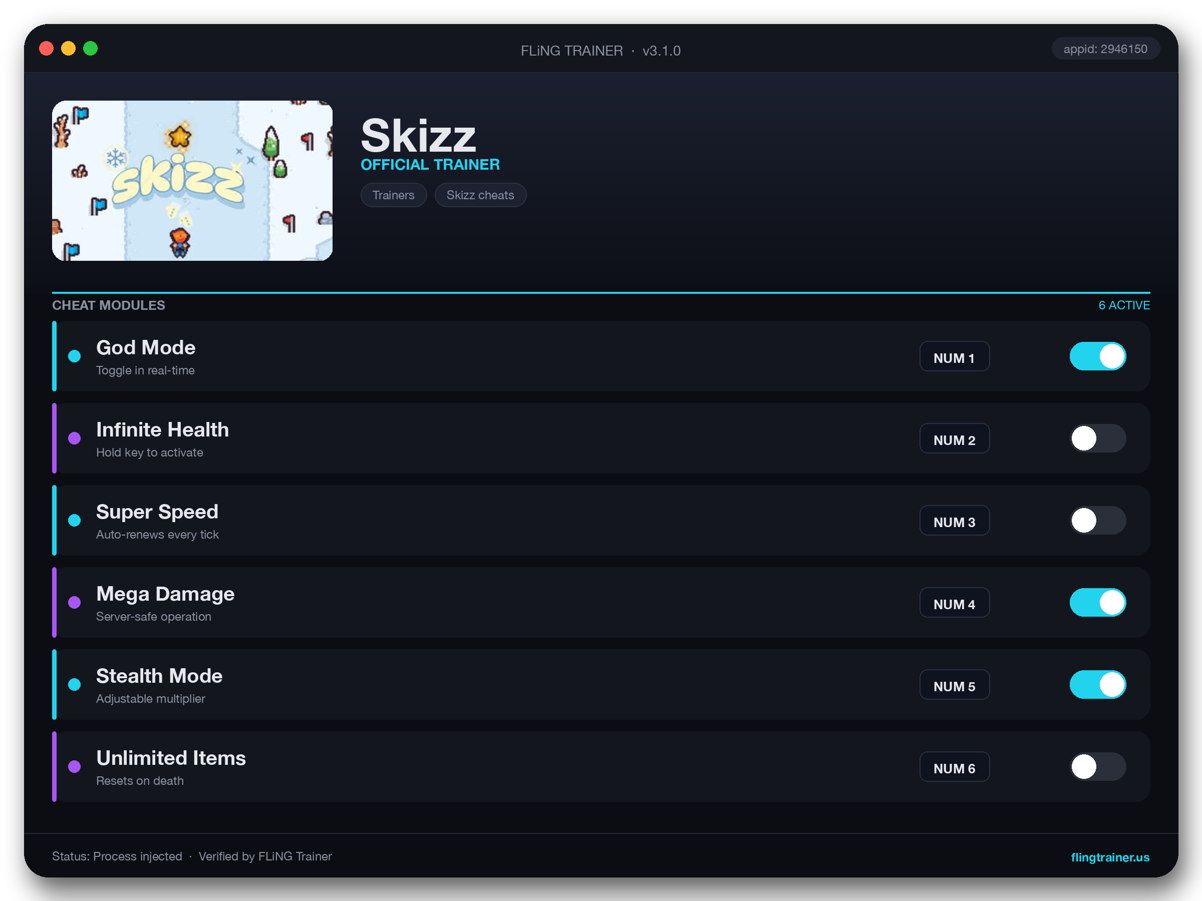 Skizz Trainer interface