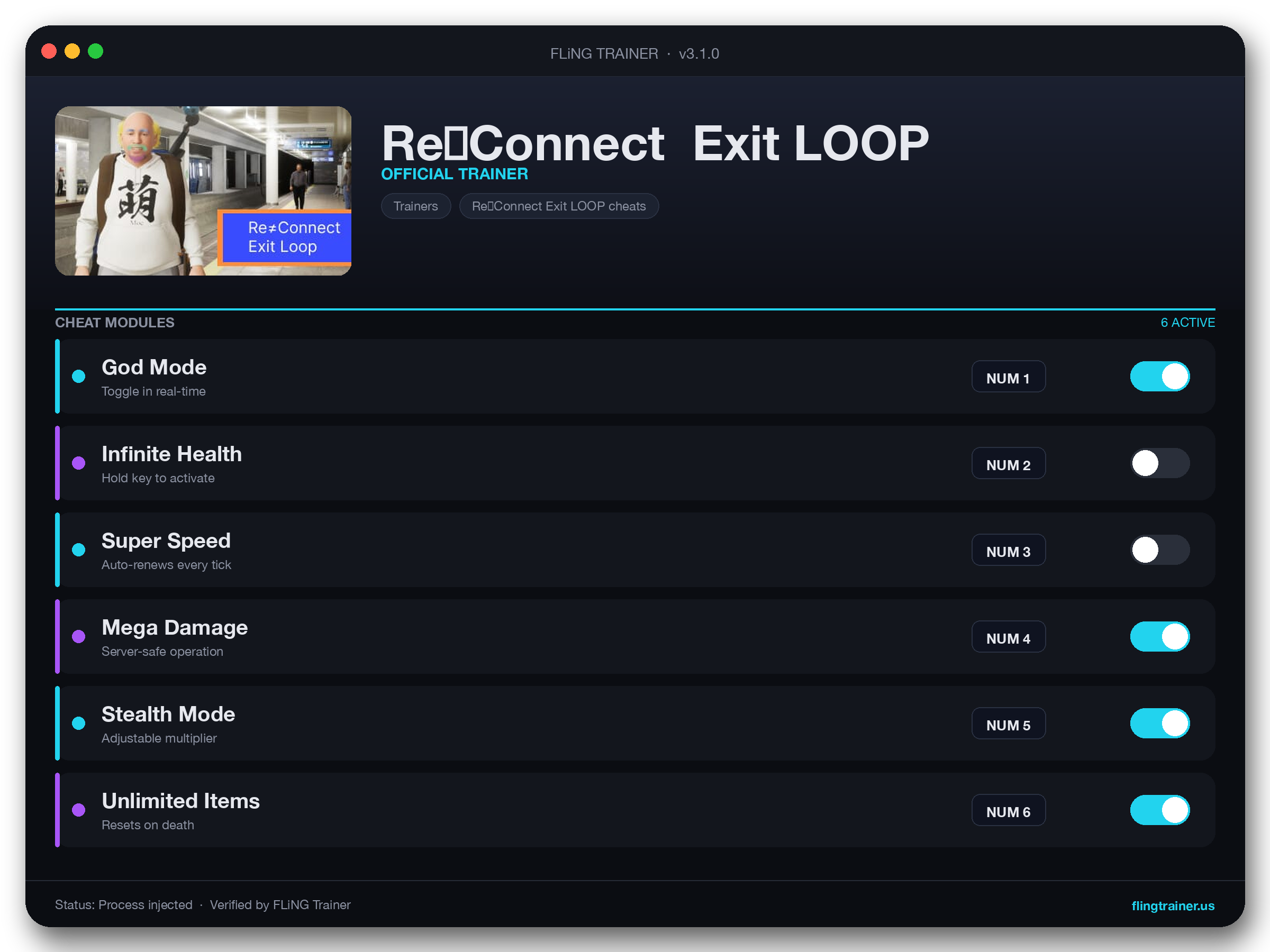 Re≒Connect Exit LOOP Trainer interface