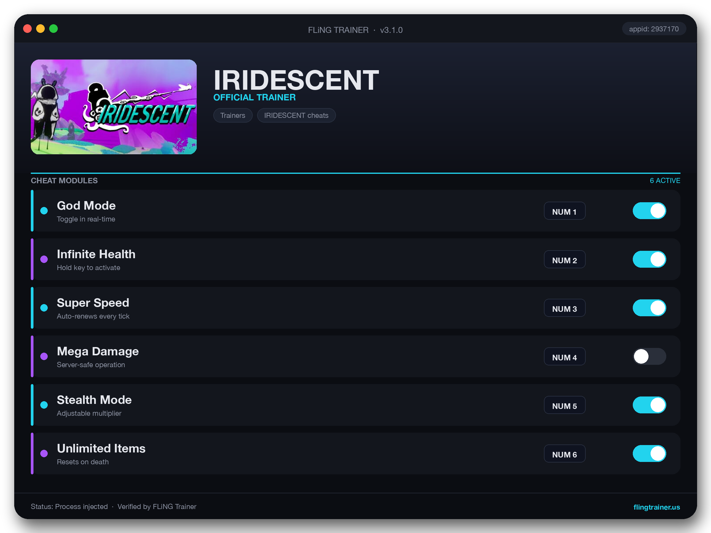 IRIDESCENT Trainer interface